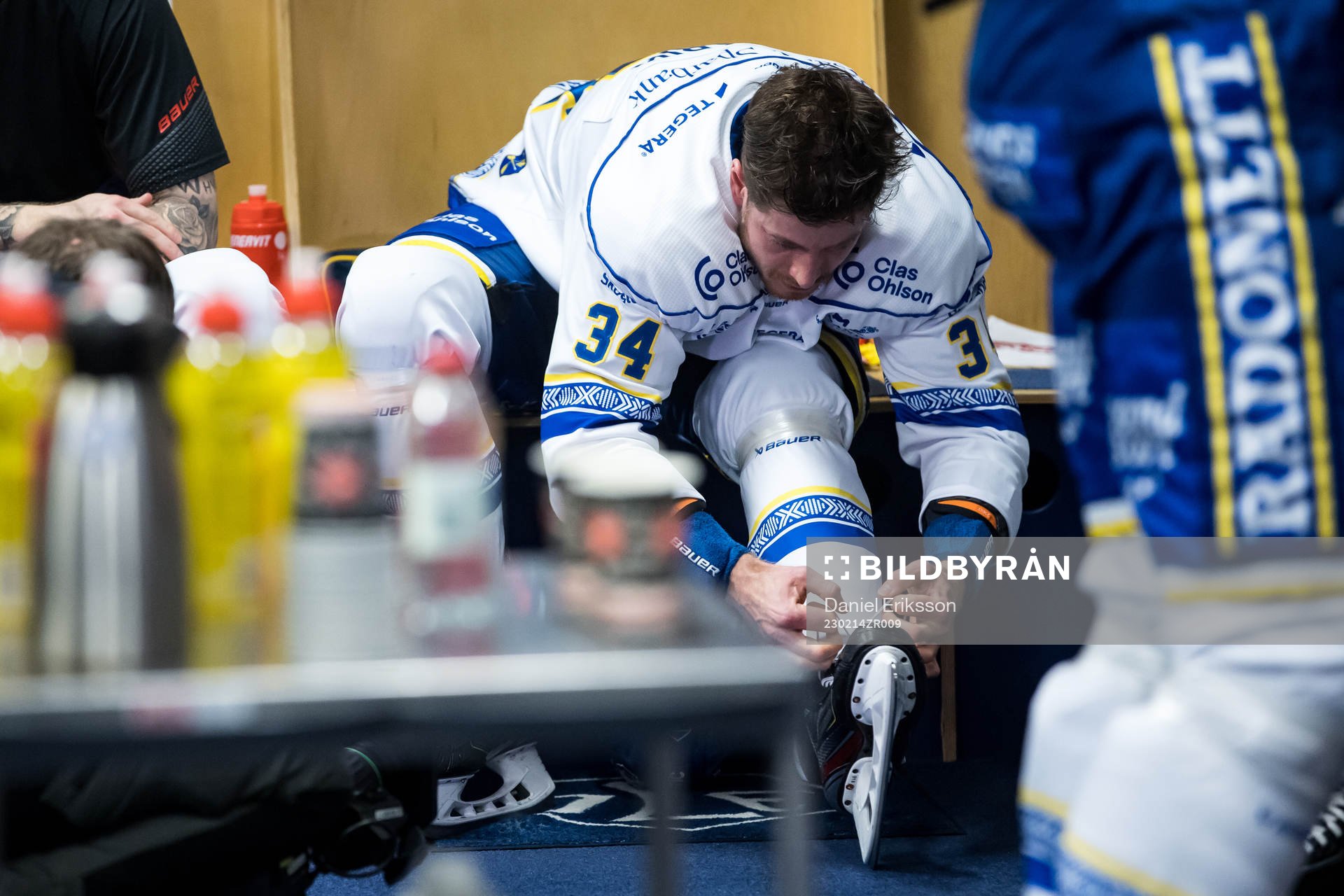 Leksands Peter Cehlarik  innan ishockeymatchen i SHL mellan