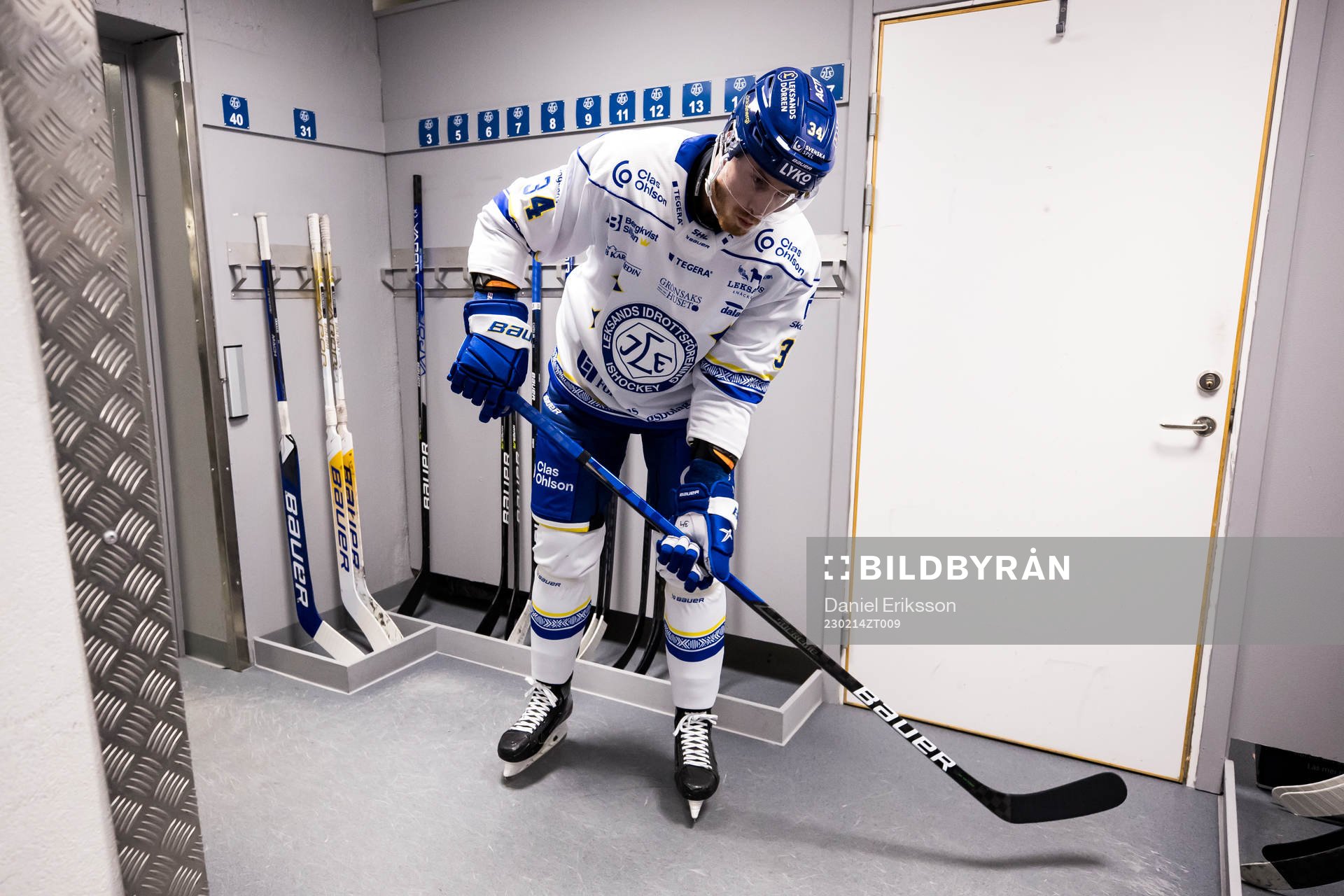 Leksands Peter Cehlarik  innan ishockeymatchen i SHL mellan