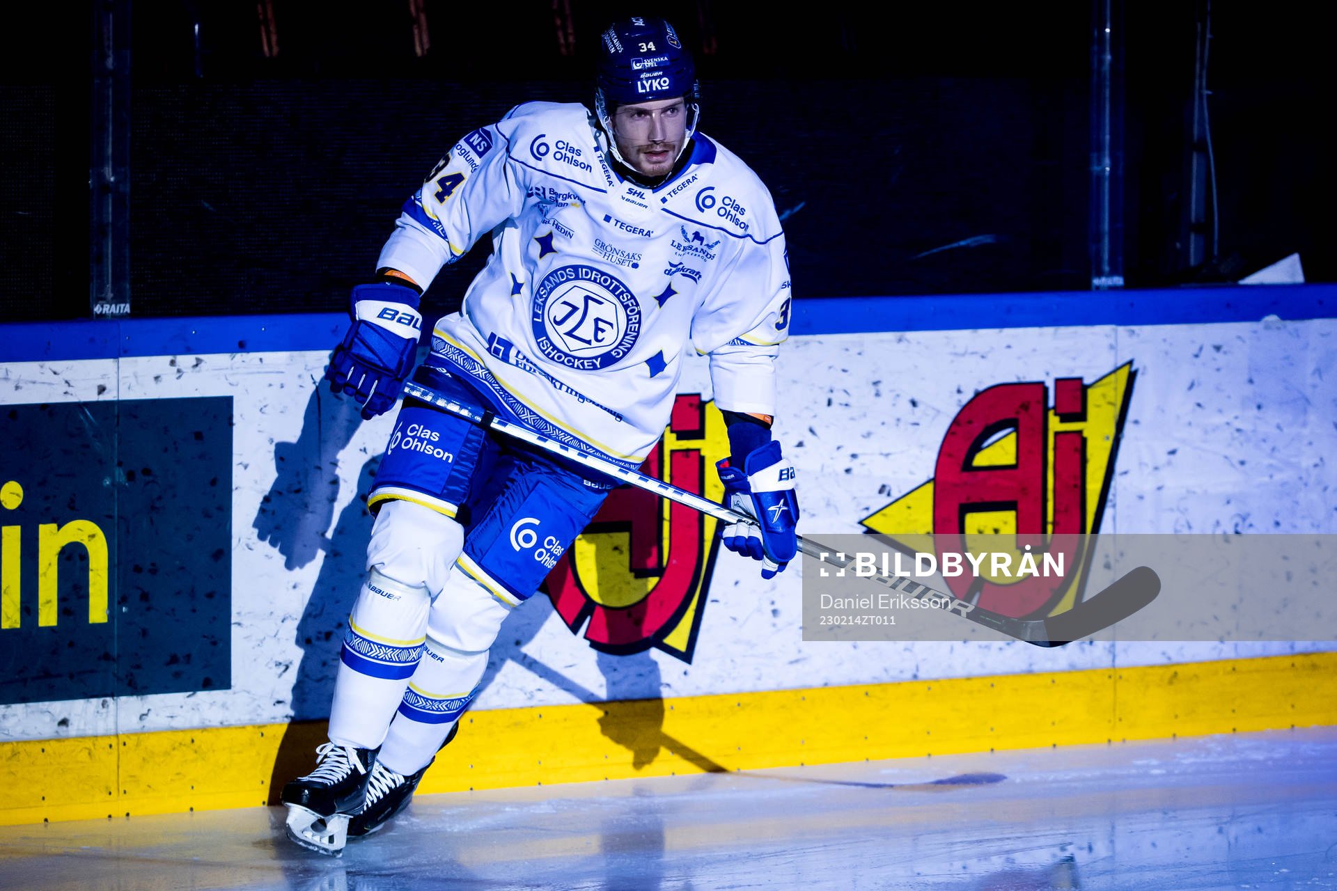Leksands Peter Cehlarik innan ishockeymatchen i SHL mellan