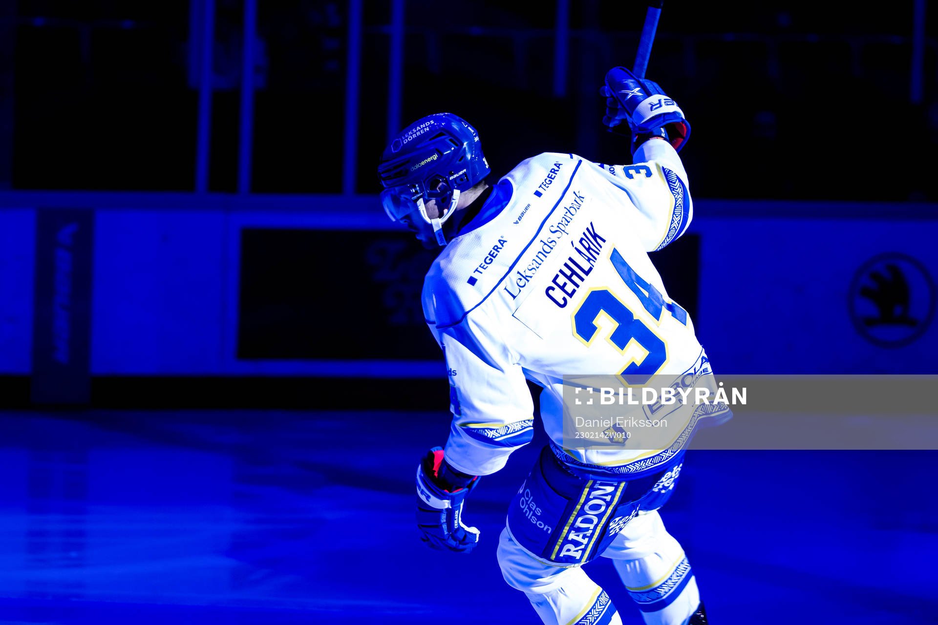 Leksands Peter Cehlarik innan ishockeymatchen i SHL mellan