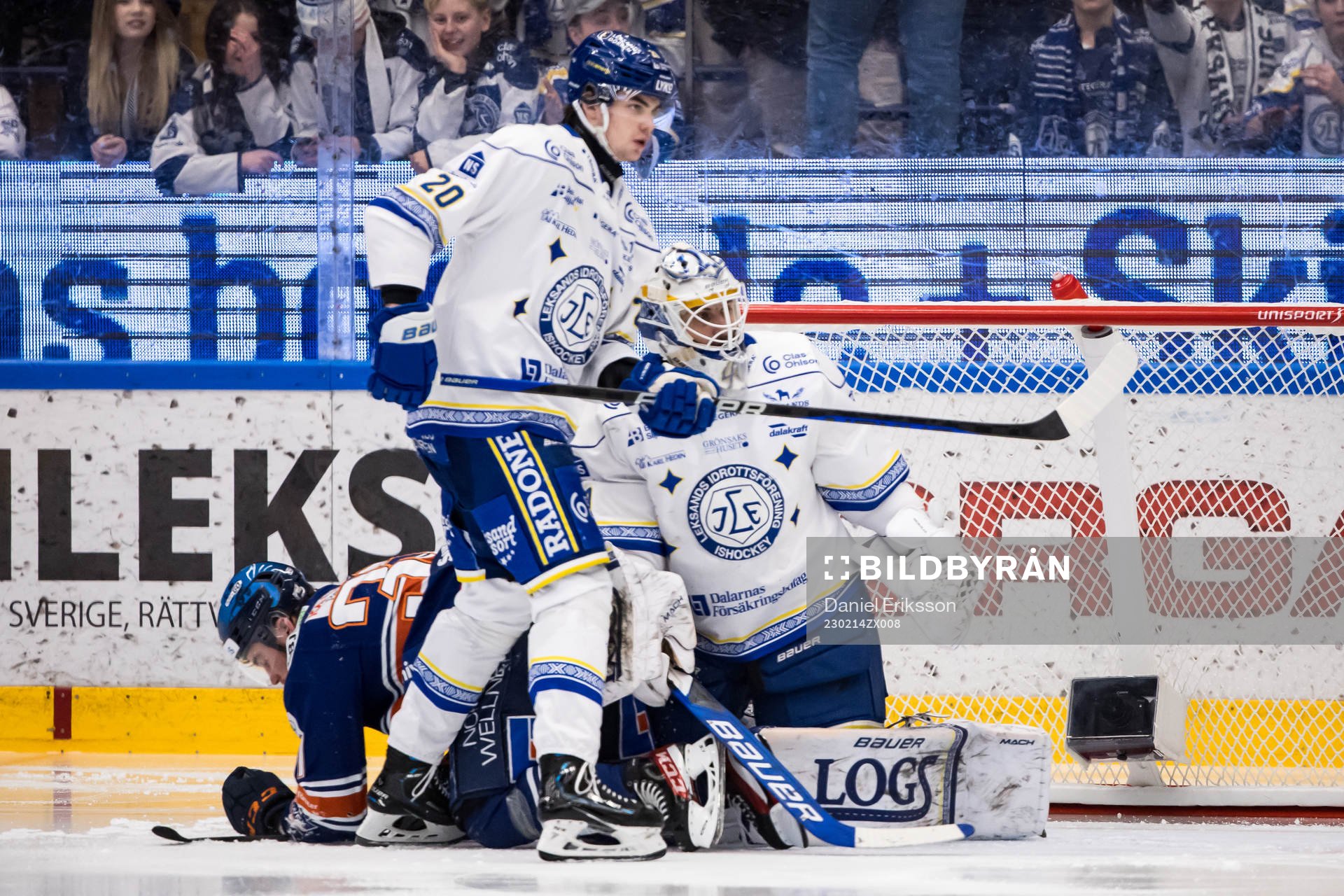 Leksands Lian Bichsel och Leksands målvakt Mantas Armalis