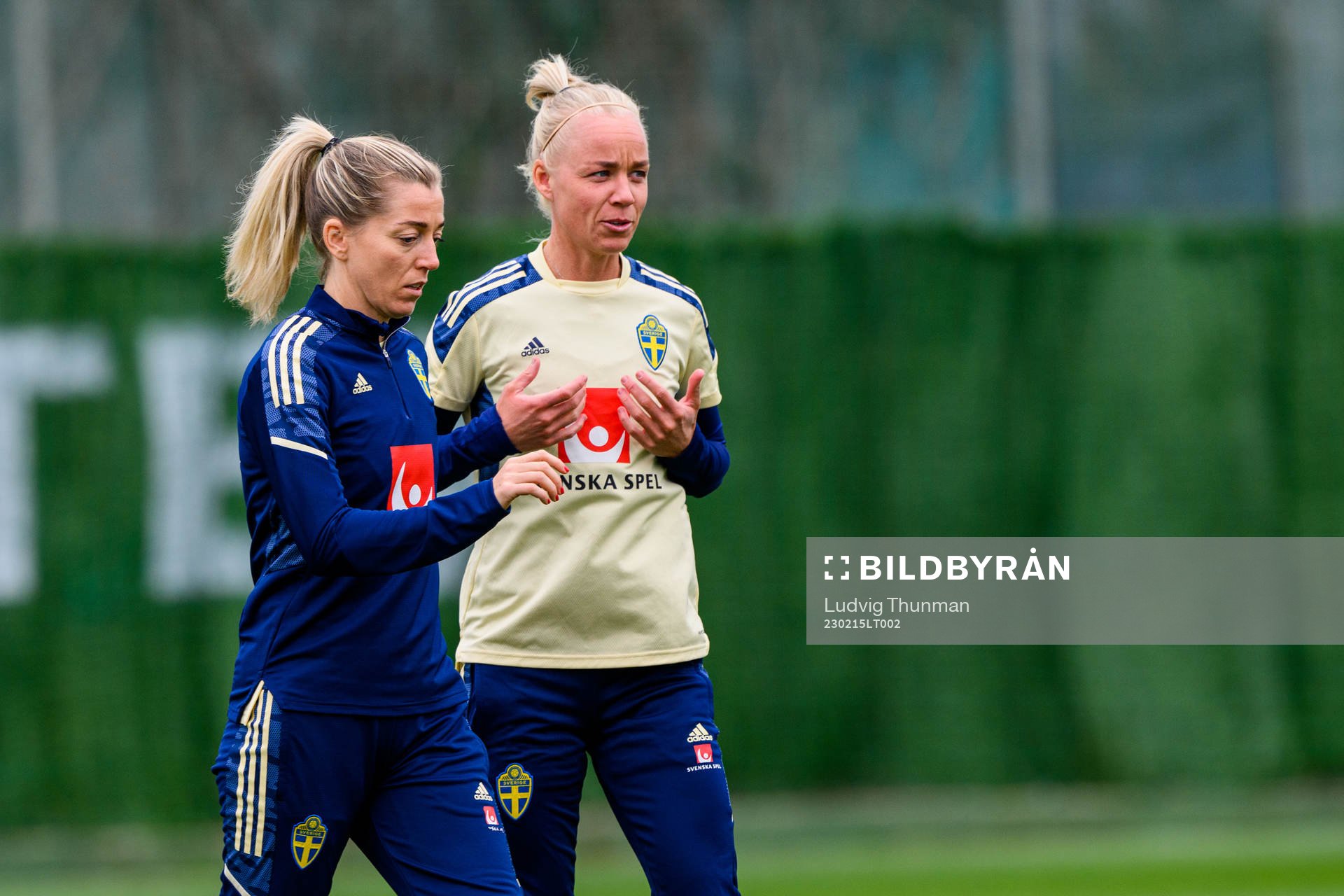 Linda Sembrant and Caroline Seger of the Swedish women's