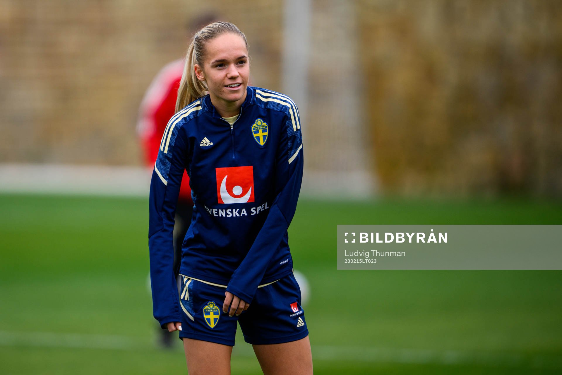 Hanna Lundkvist of the Swedish women's national football team at a training session on February 15, 2023 in Marbella. 