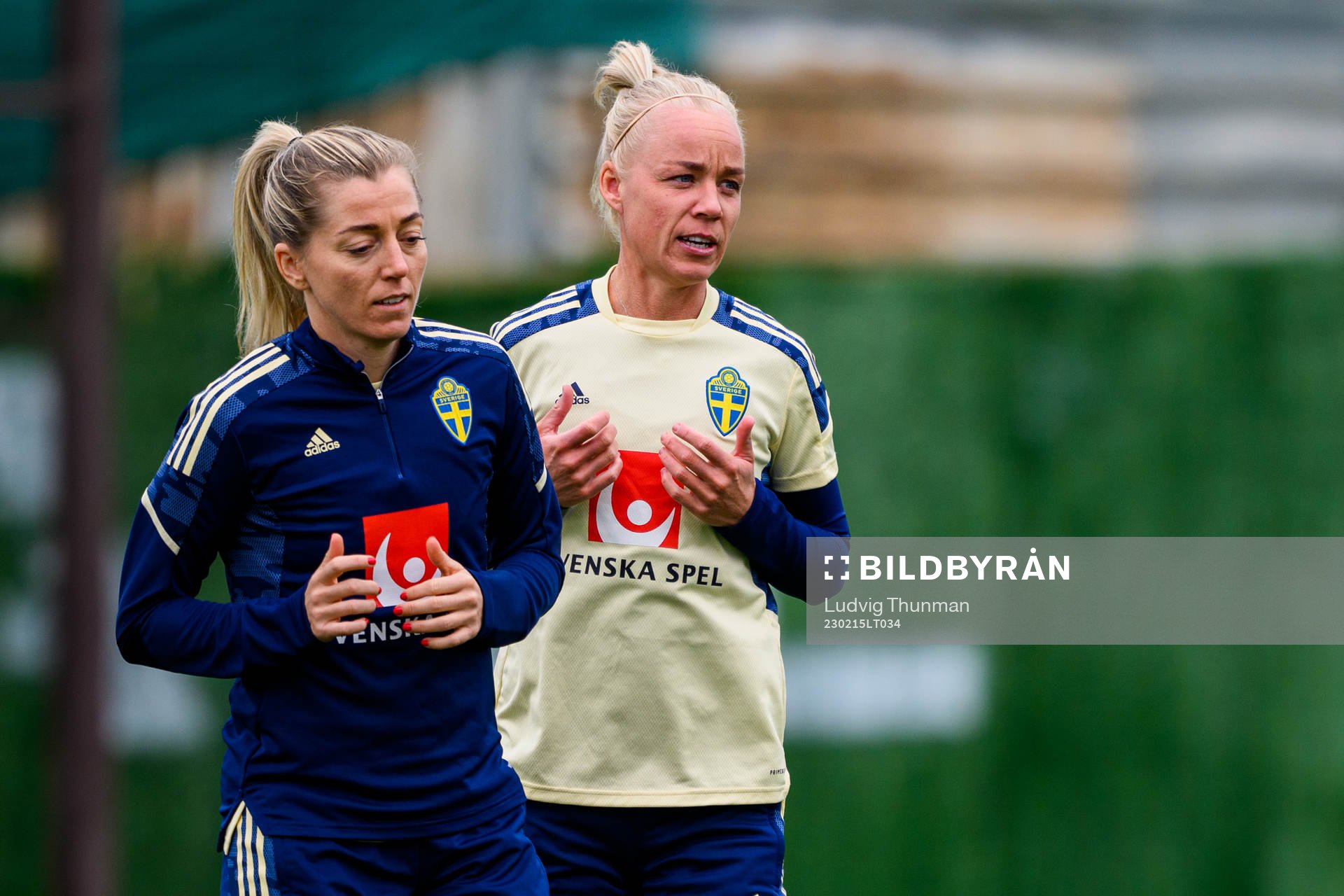 Linda Sembrant and Caroline Seger of the Swedish women's