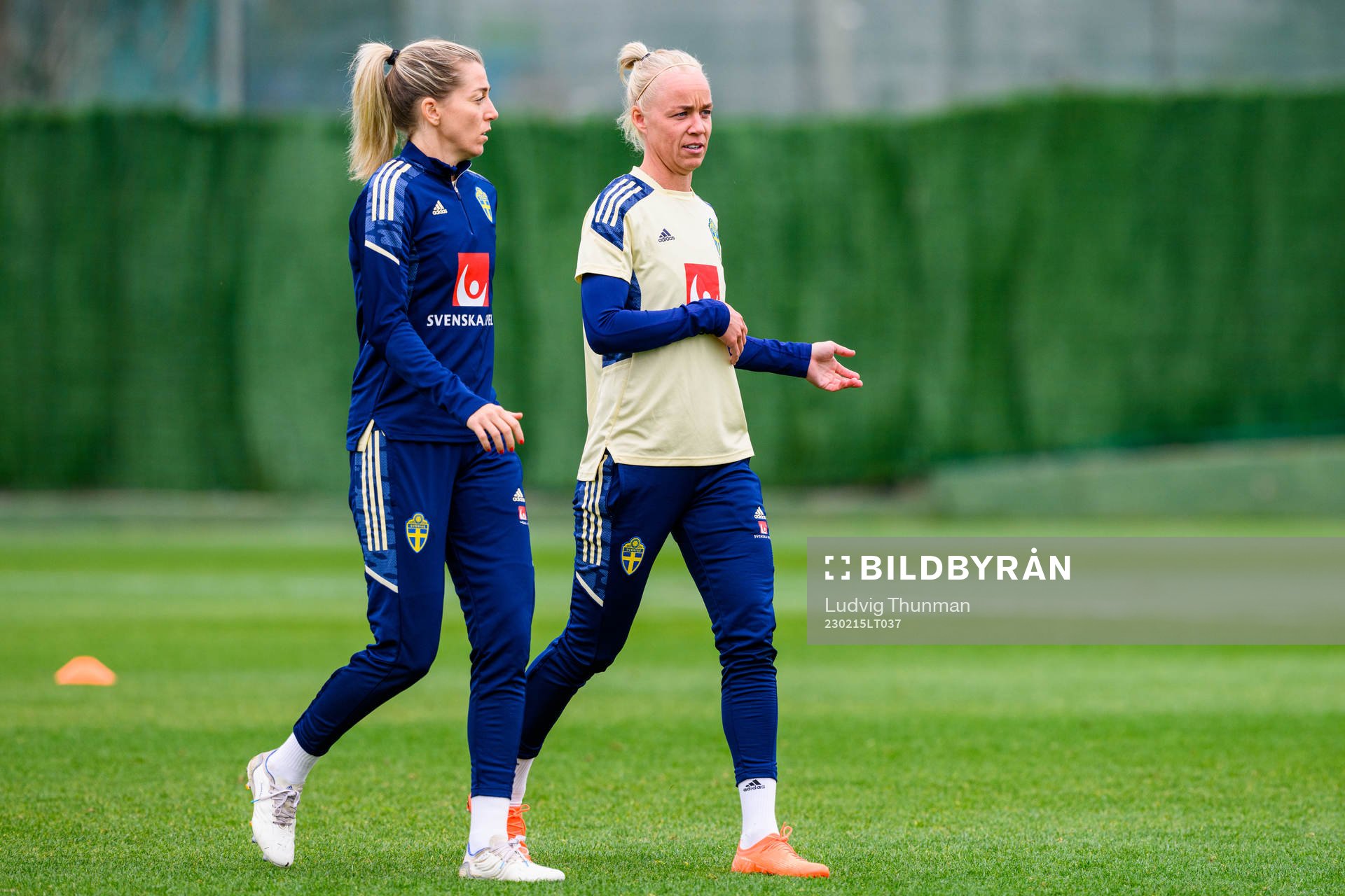 Linda Sembrant and Caroline Seger of the Swedish women's