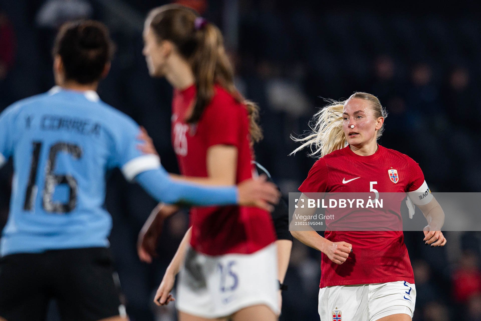 Guro Bergsvand of Norway during the international friendly football match between Uruguay and Norway on February 15, 2023 in Angers.