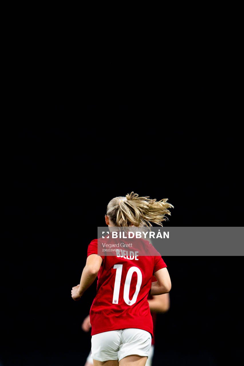 Thea Bjelde of Norway during the international friendly football match between Uruguay and Norway on February 15, 2023 in Angers. 