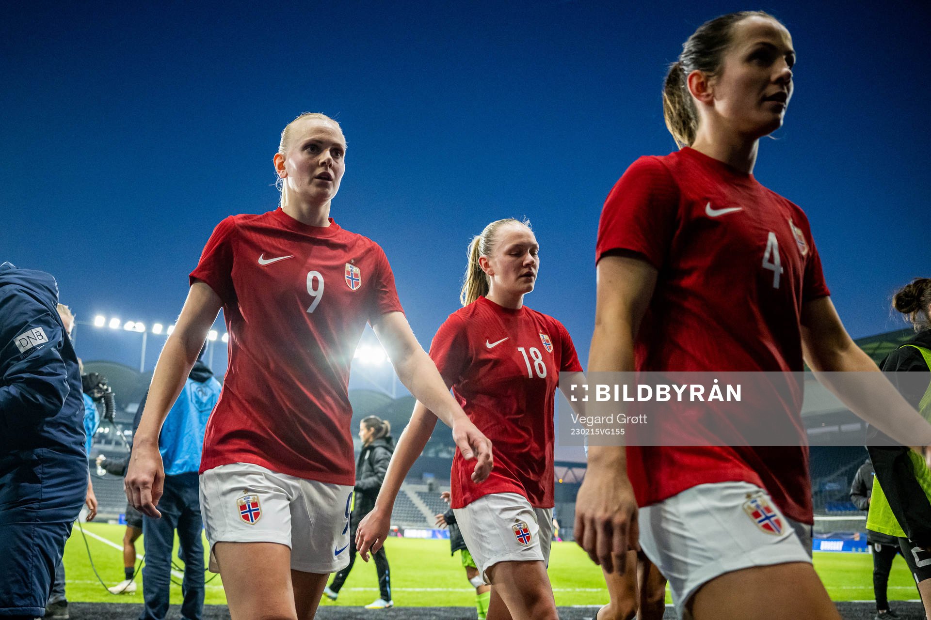 Karina Sævik, Frida Maanum and Tuva Hansen of Norway at