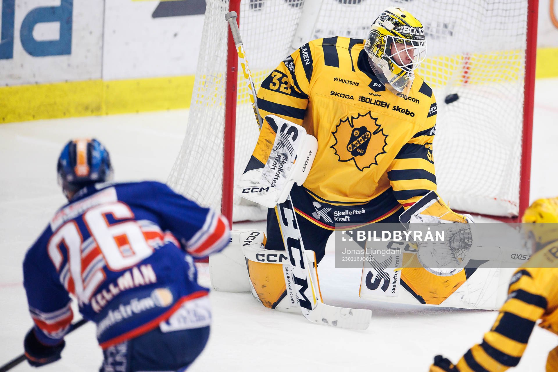 Växjös Joel Kellman gör mål 1-1 bakom Skellefteås