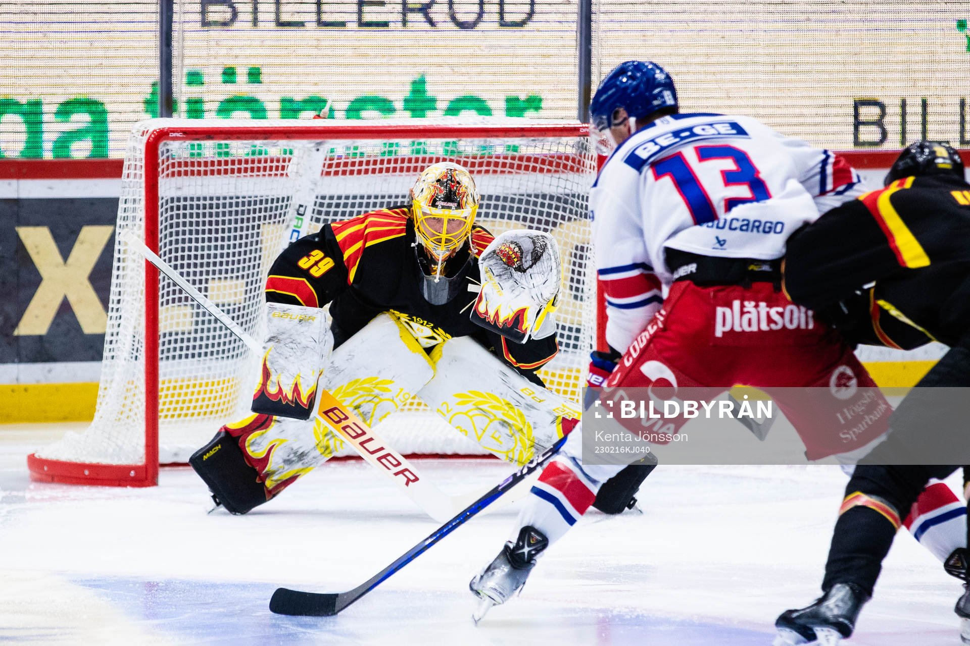 Brynäs målvakt Anders Lindbäck och Oskarshamns Jiri