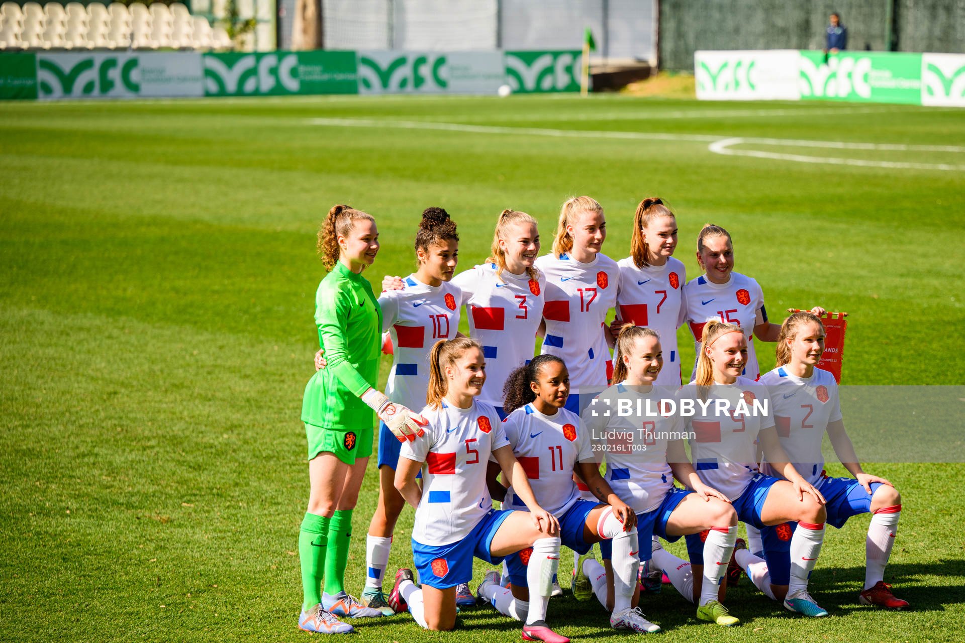 The starting eleven of the Netherlands