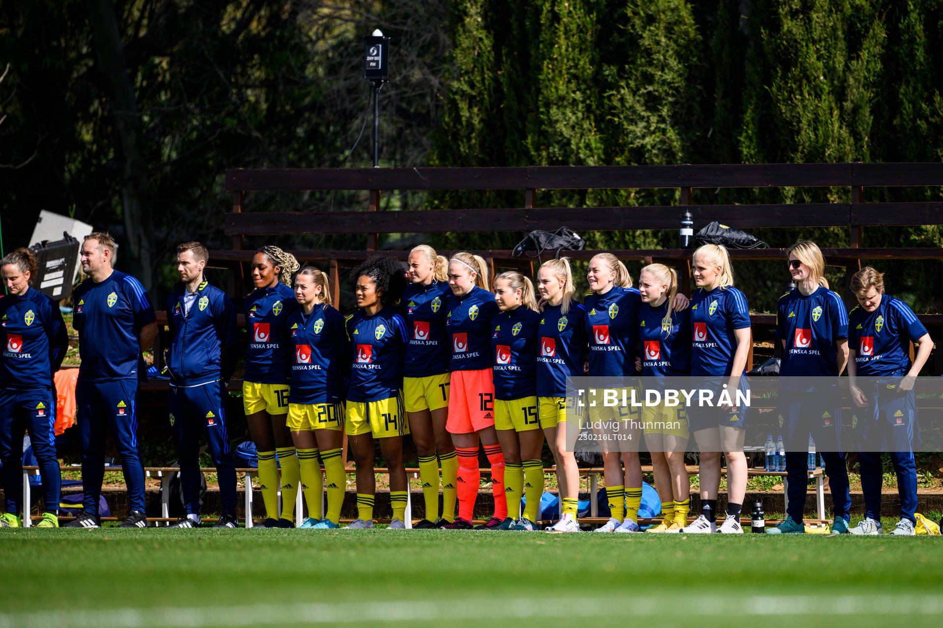 Players of Sweden the under-23 international friendly