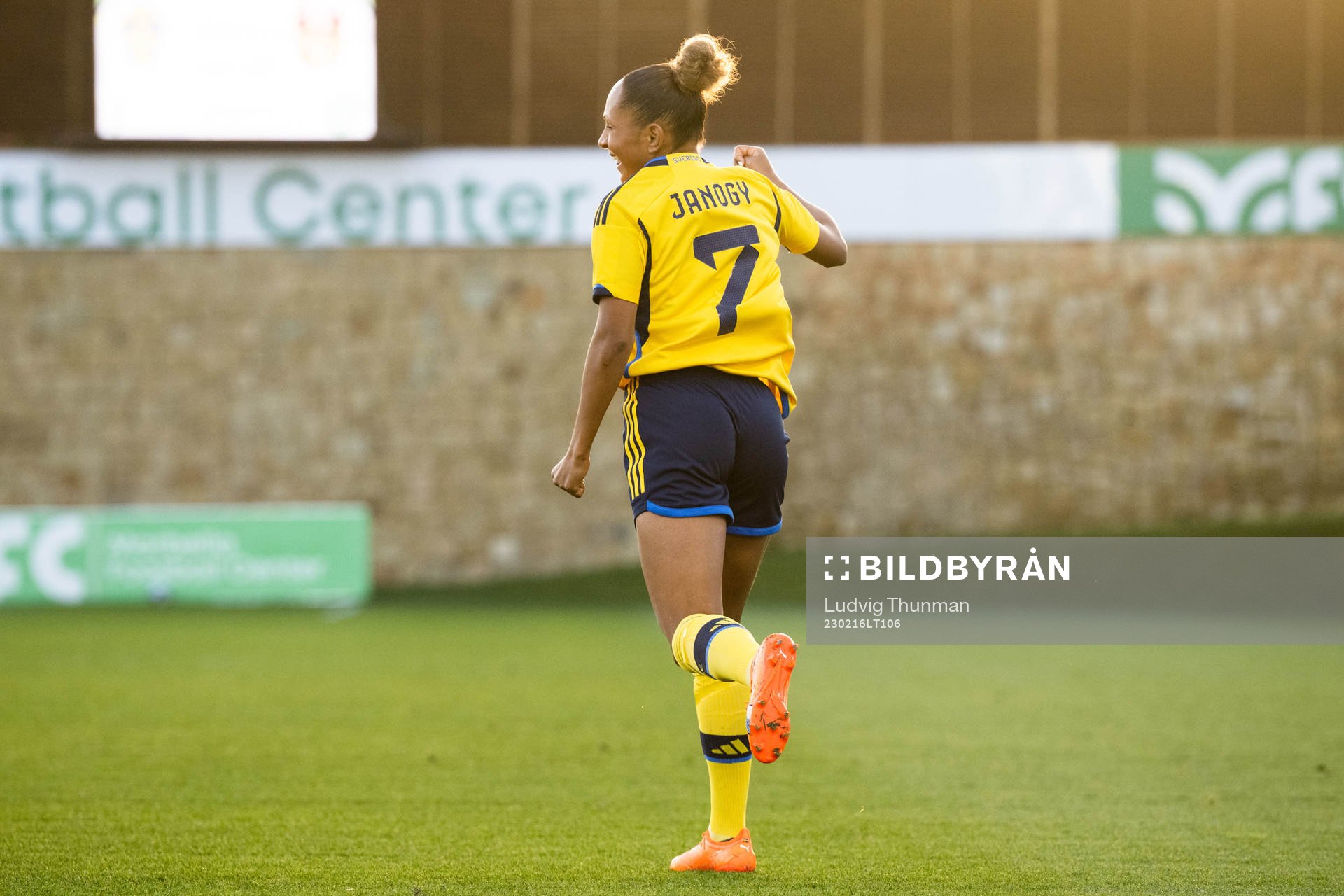 Madelen Janogy of Sweden celebrates