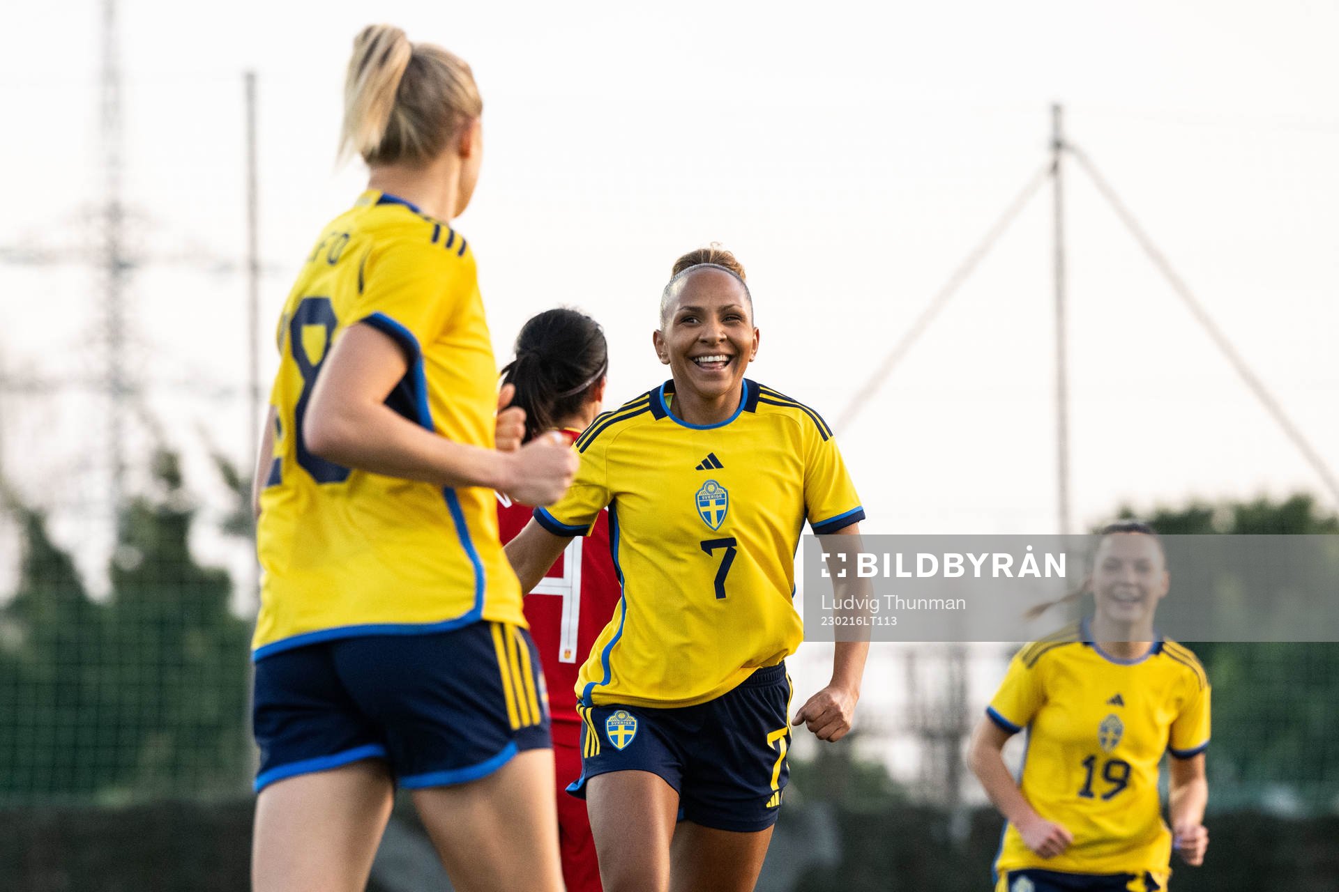 Madelen Janogy of Sweden celebrates with Fridolina Rolfö