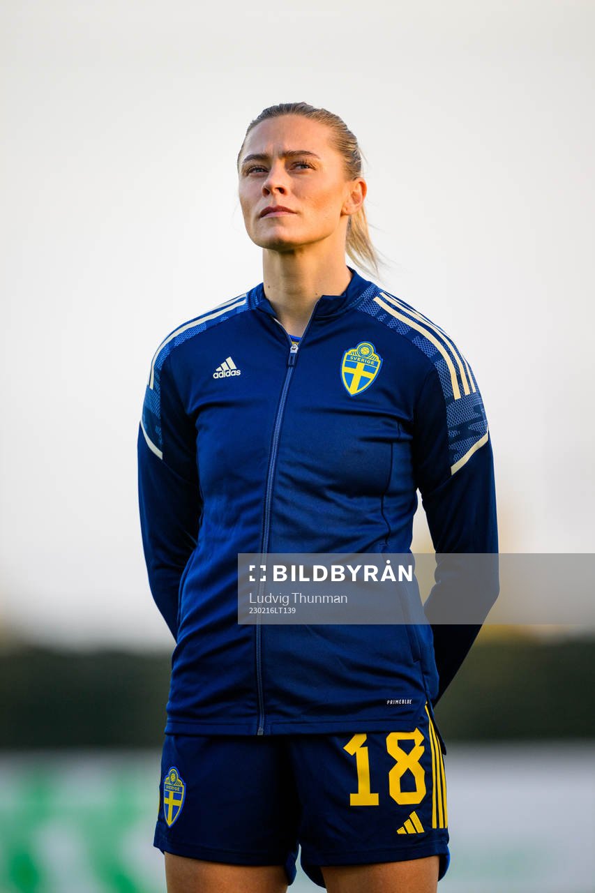Fridolina Rolfö of Sweden ahead the women's international
