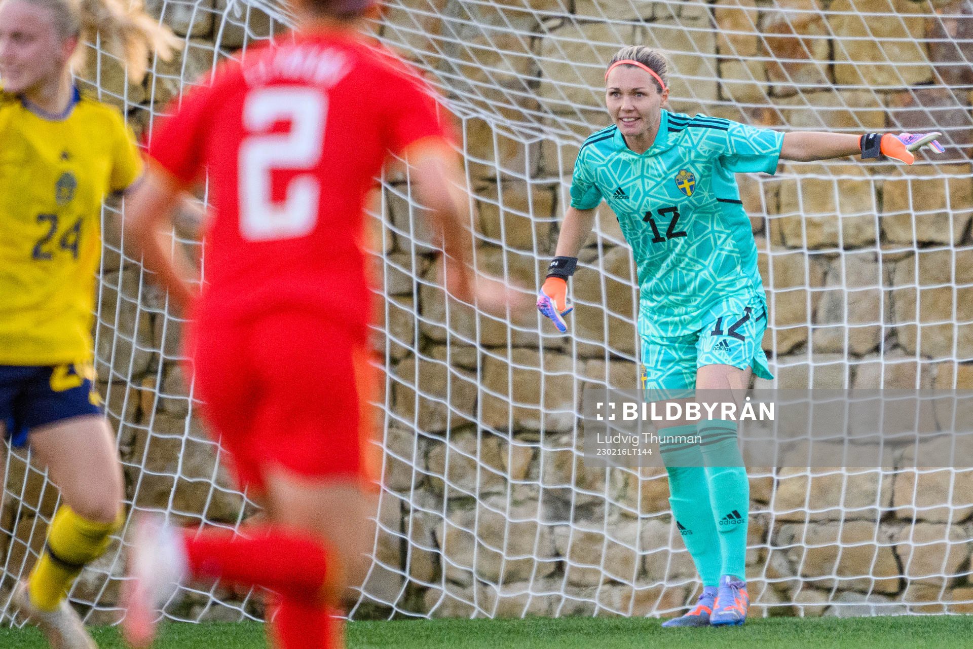 Goalkeeper Jennifer Falk of Sweden