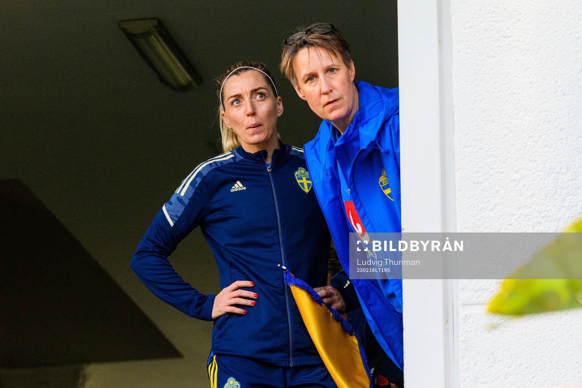 Linda Sembrant and equipment manager Jessica Karlsson of