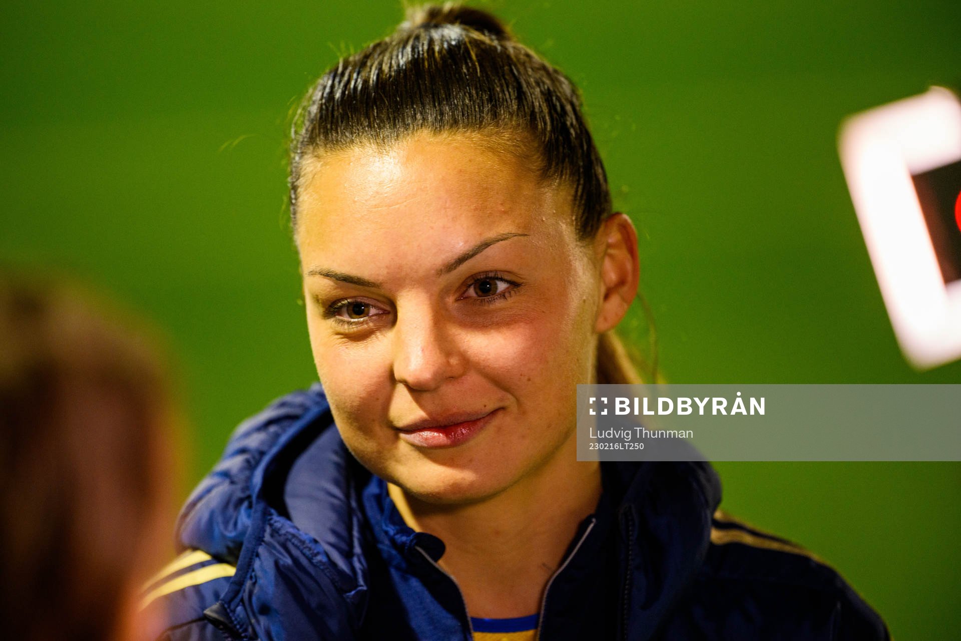 Johanna Rytting Kaneryd of Sweden is interviewed by the