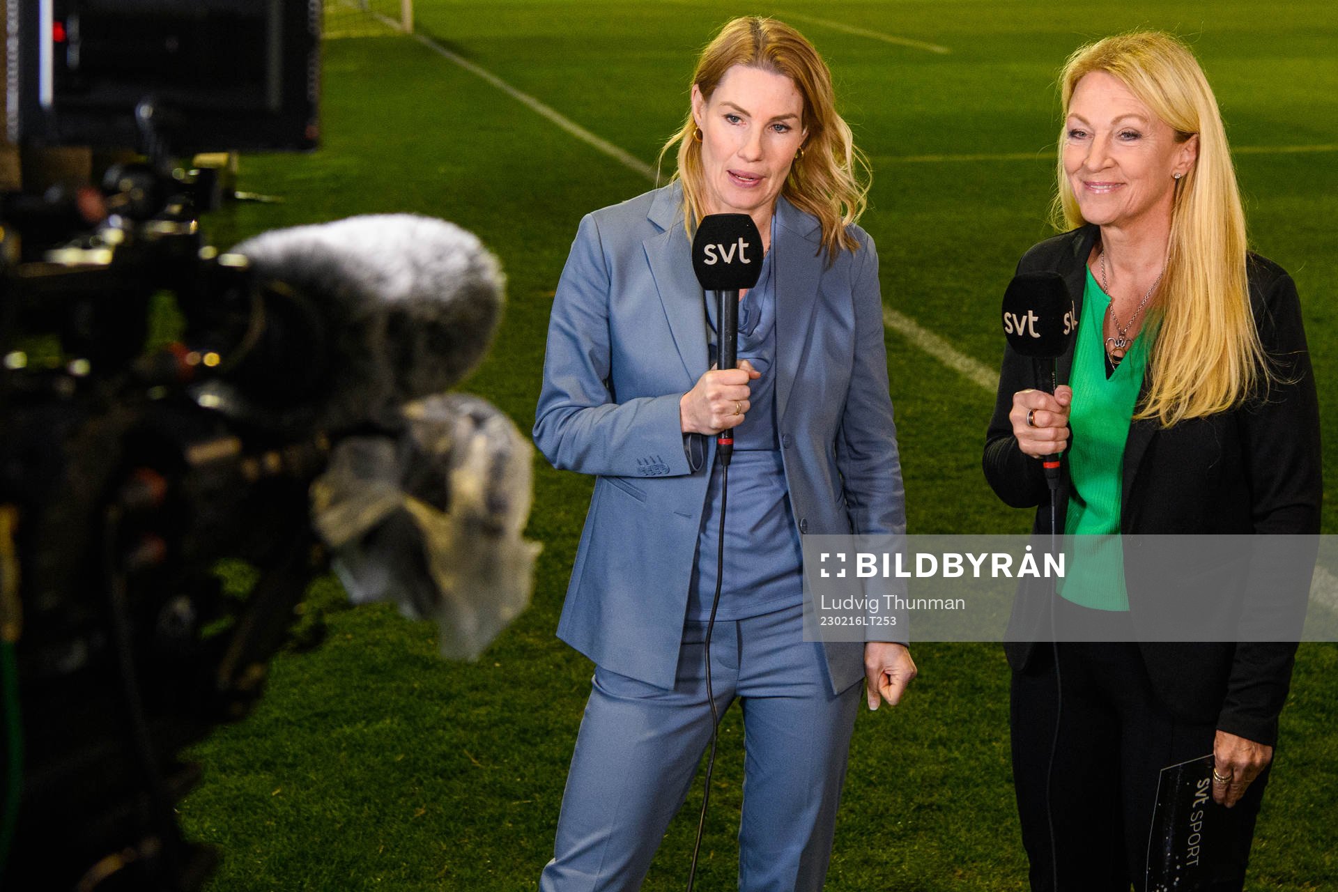 Swedish broadcaster SVT sports expert Hanna Marklund and
