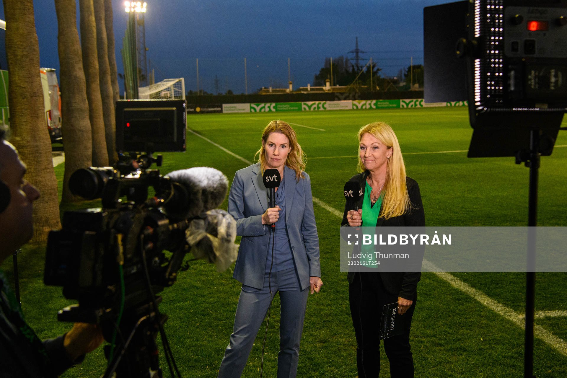 Swedish broadcaster SVT sports expert Hanna Marklund and