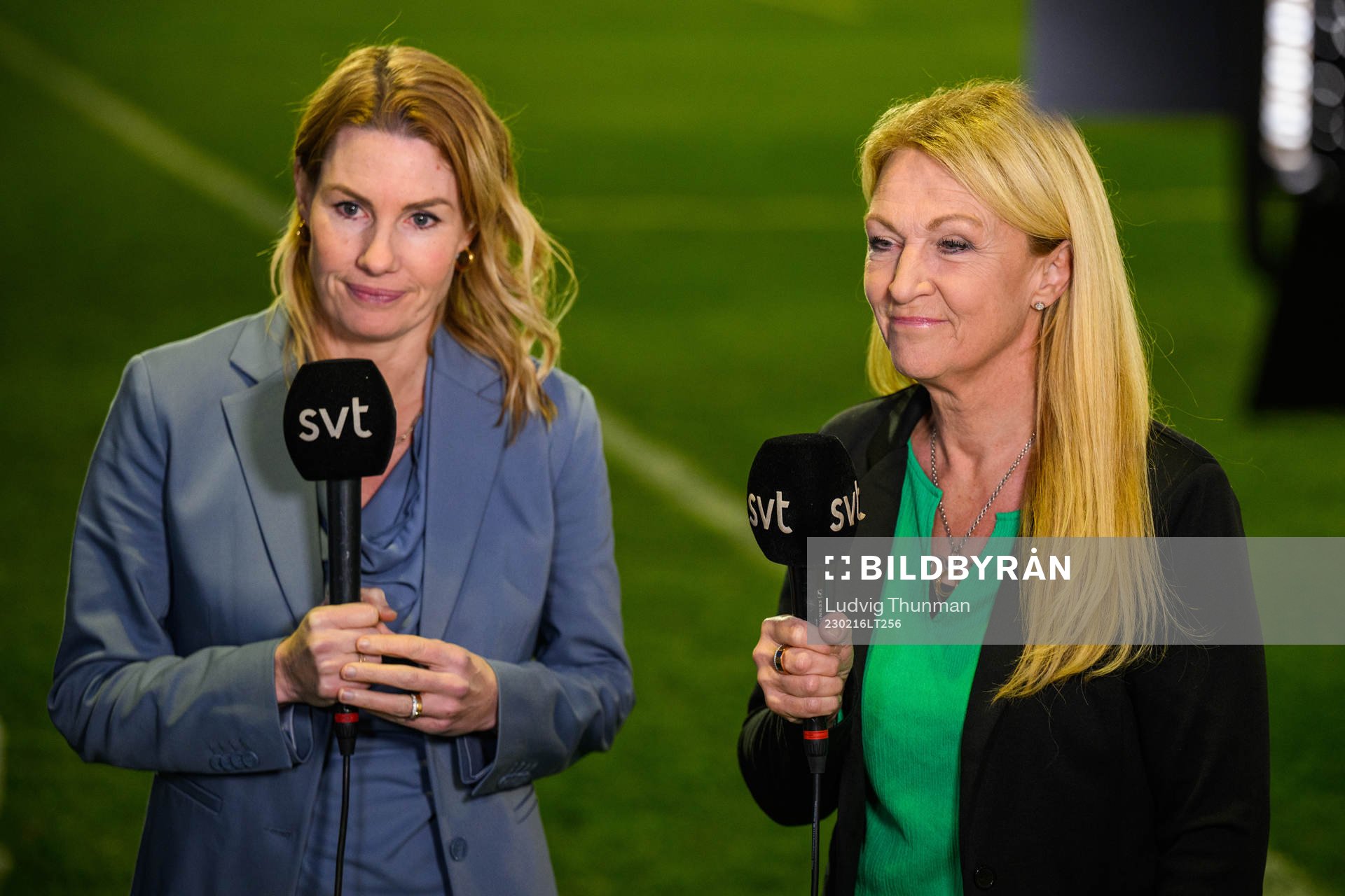 Swedish broadcaster SVT sports expert Hanna Marklund and