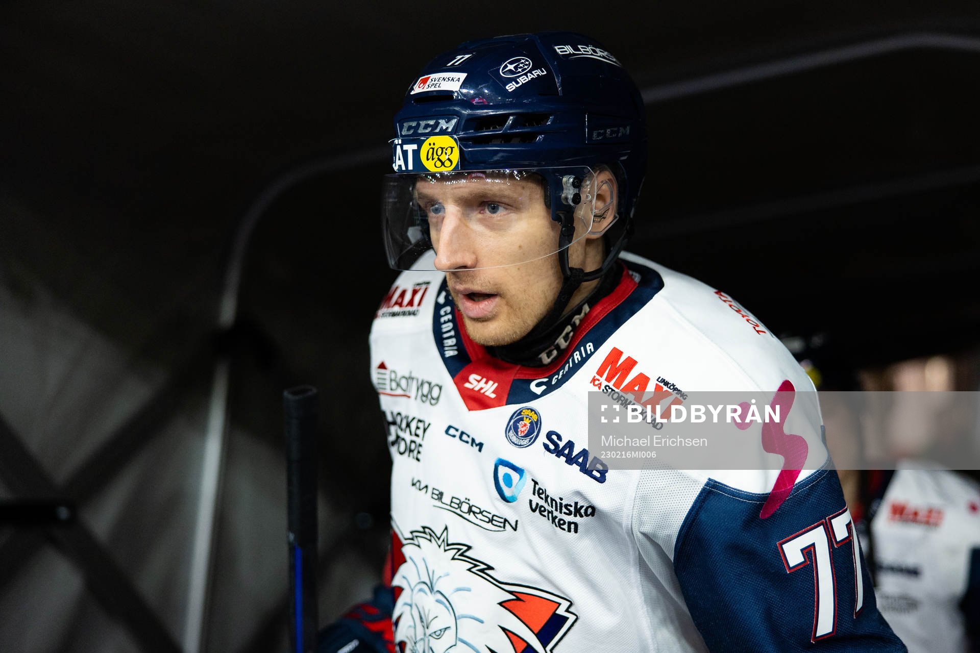 Linköpings Markus Hännikäinen innan ishockeymatchen i
