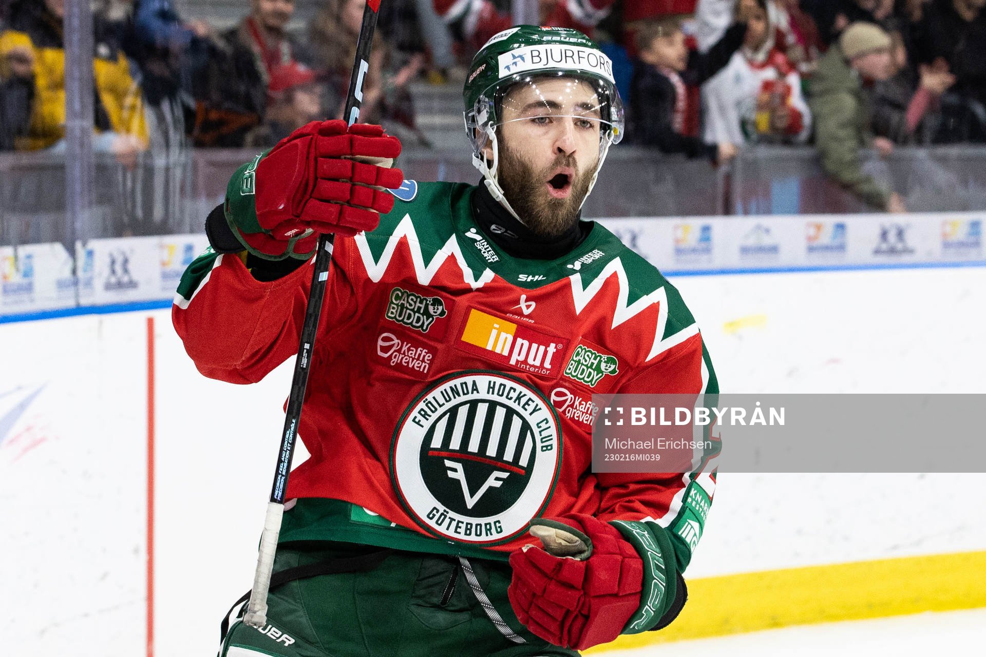 Frölundas Anthony Greco jublar