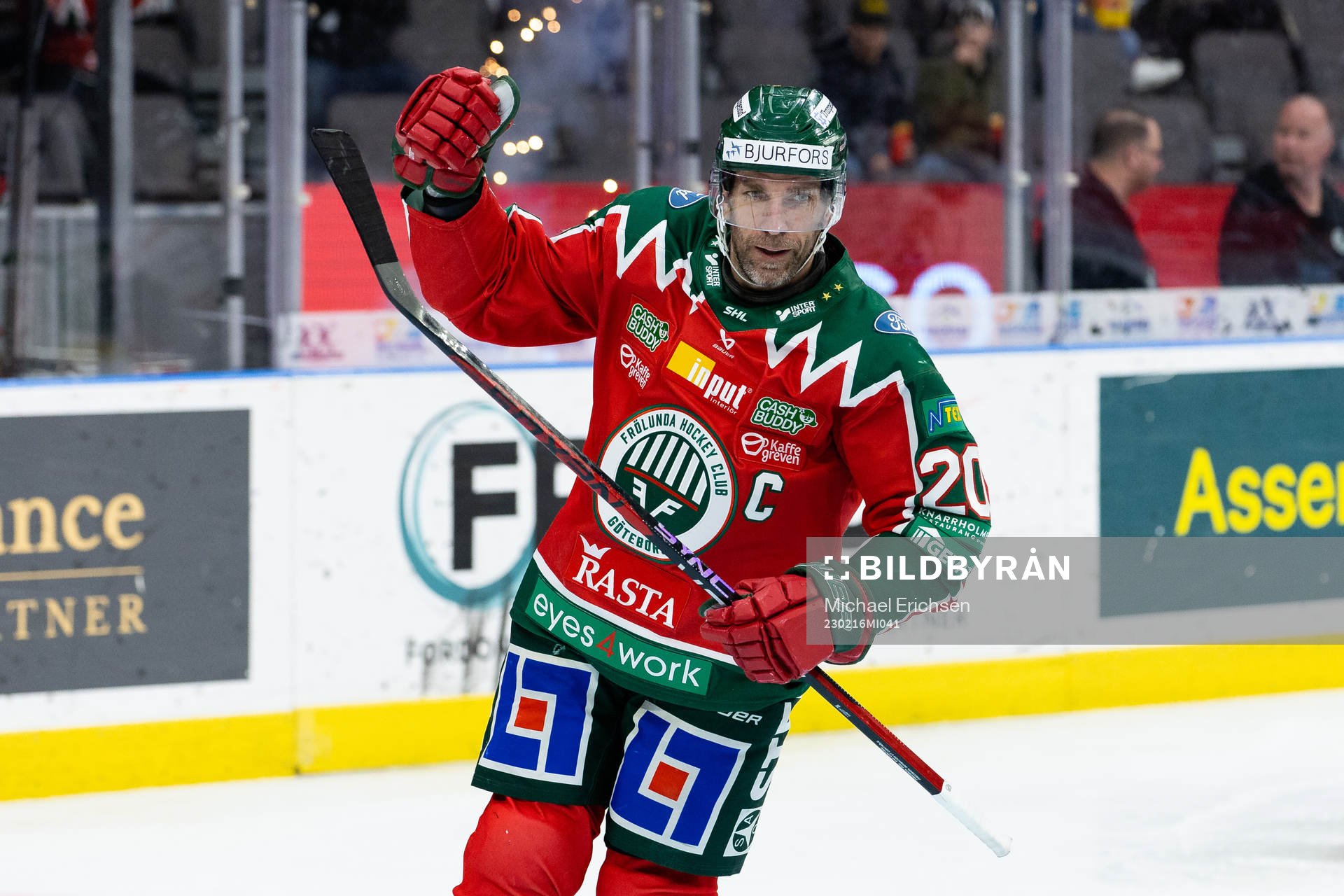 Frölundas Joel Lundqvist jublar