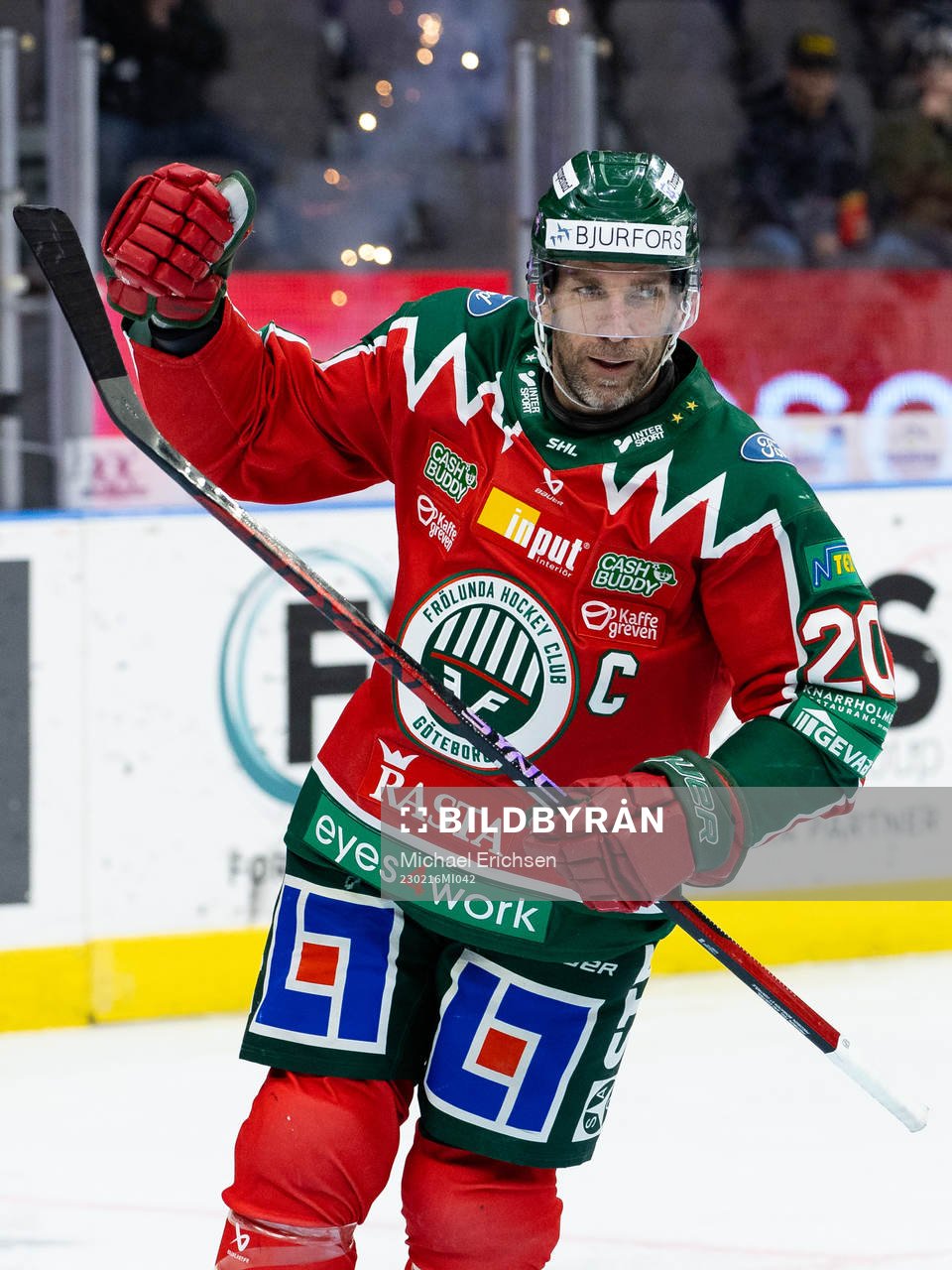 Frölundas Joel Lundqvist jublar