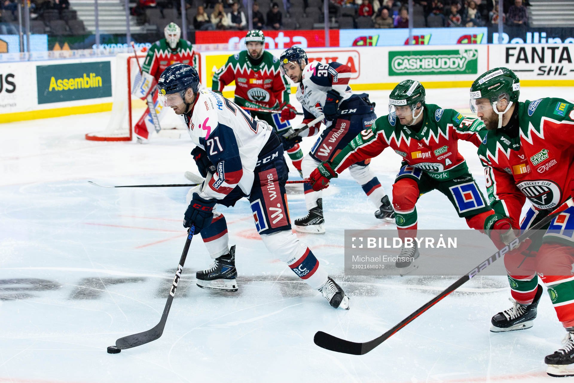 Linköpings Christoffer Ehn mot Frölundas Nicklas Lasu och