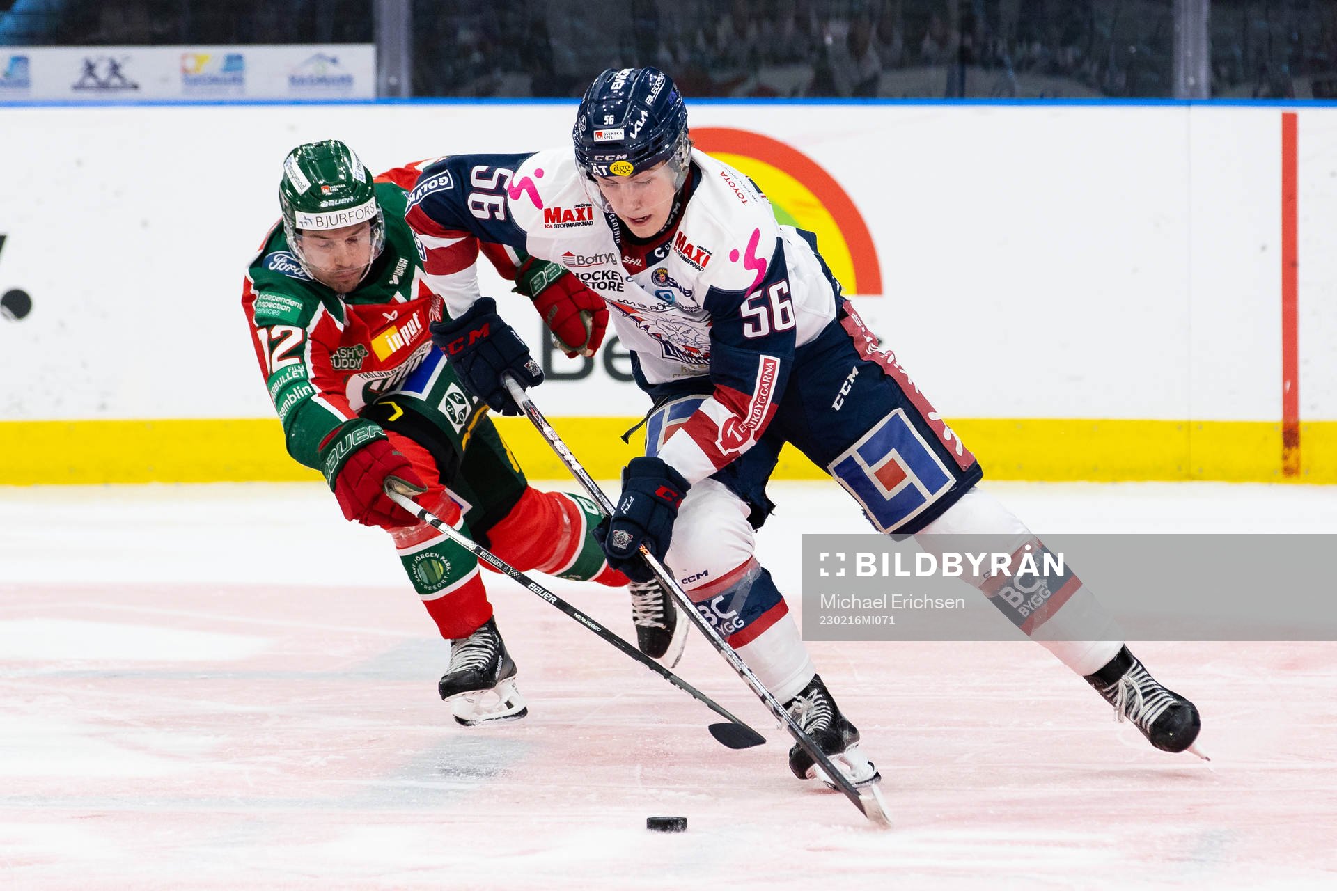 Frölundas Patrik Carlsson och Linköpings Elias Sjöström