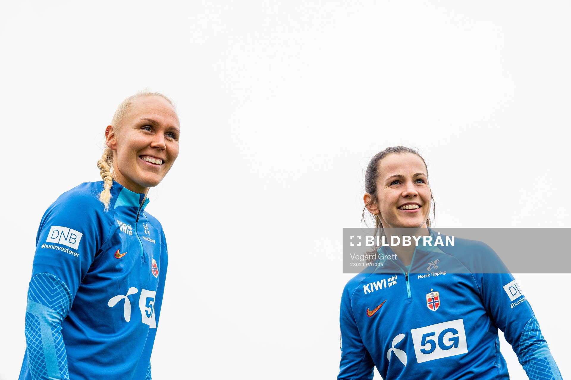 Maria Thorisdottir and Tuva Hansen of the Norwegian women's