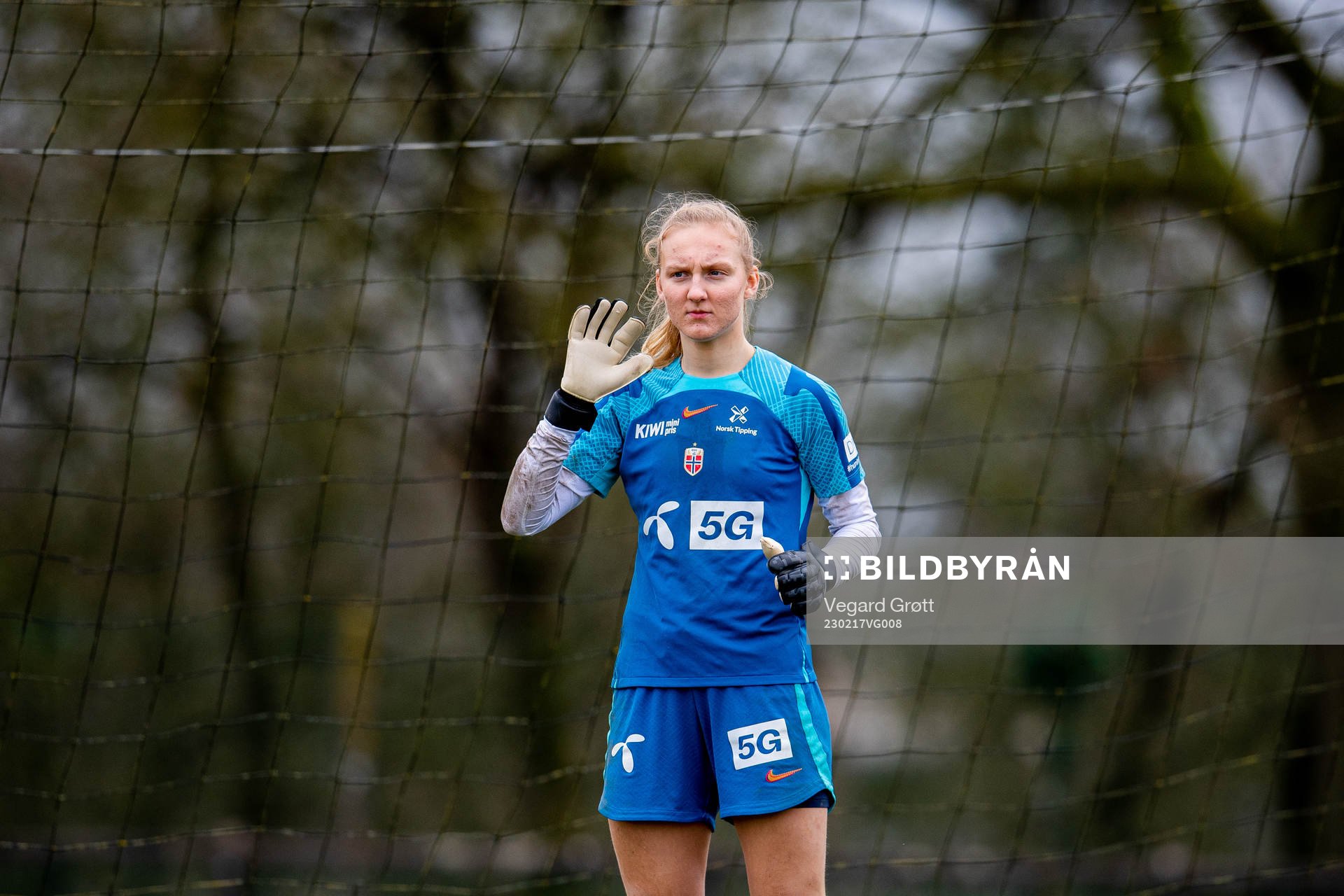Goalkeeper Sunniva Skoglund of the Norwegian women's