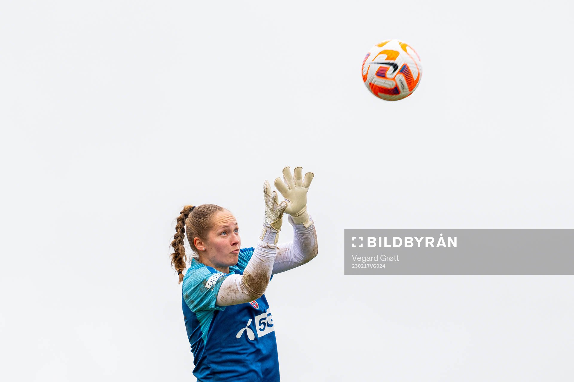Goalkeeper Aurora Mikalsen of the Norwegian women's