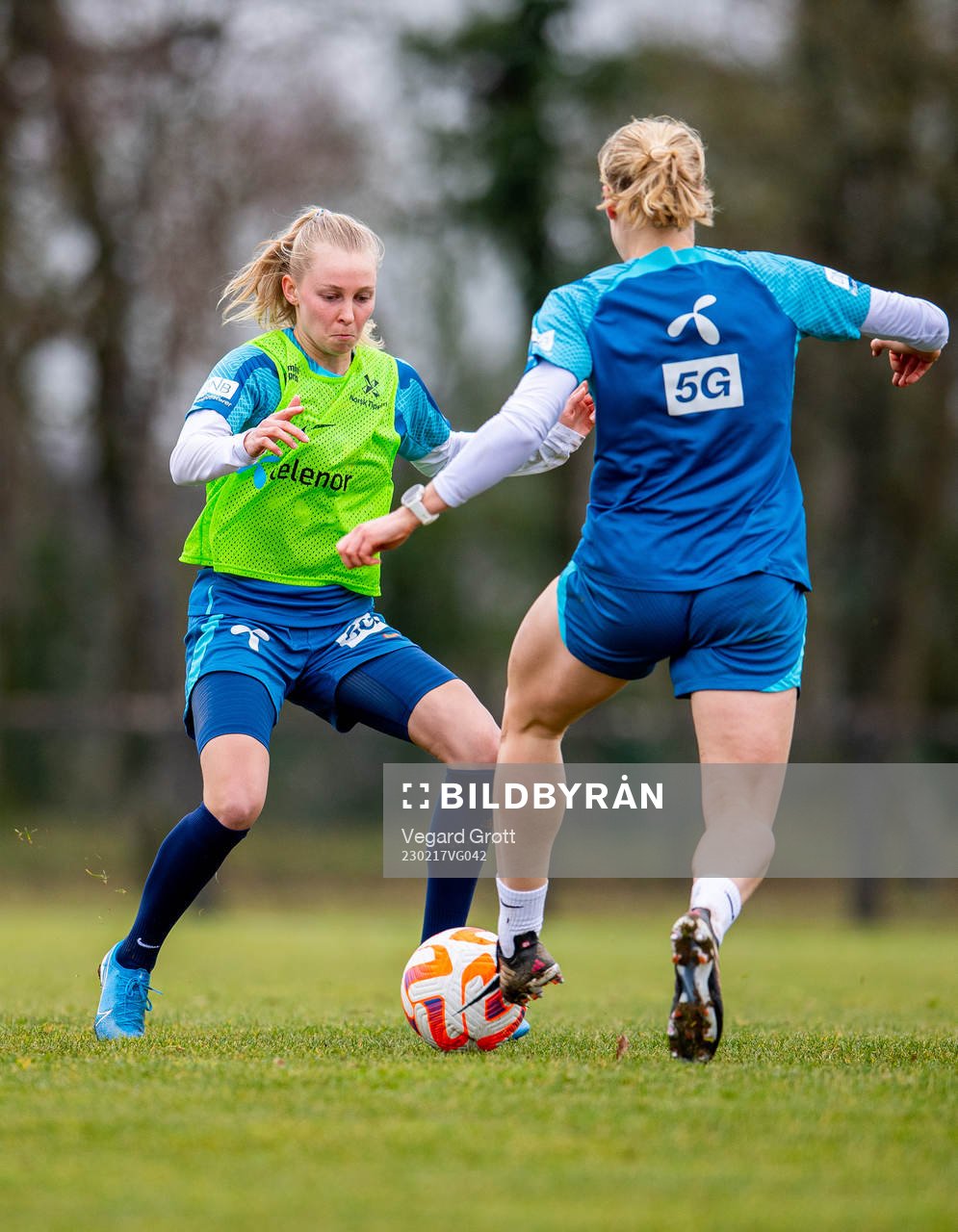 Emilie Marie Joramo of the Norwegian women's national football team during a training session on February 17, 2023 in Laval. 