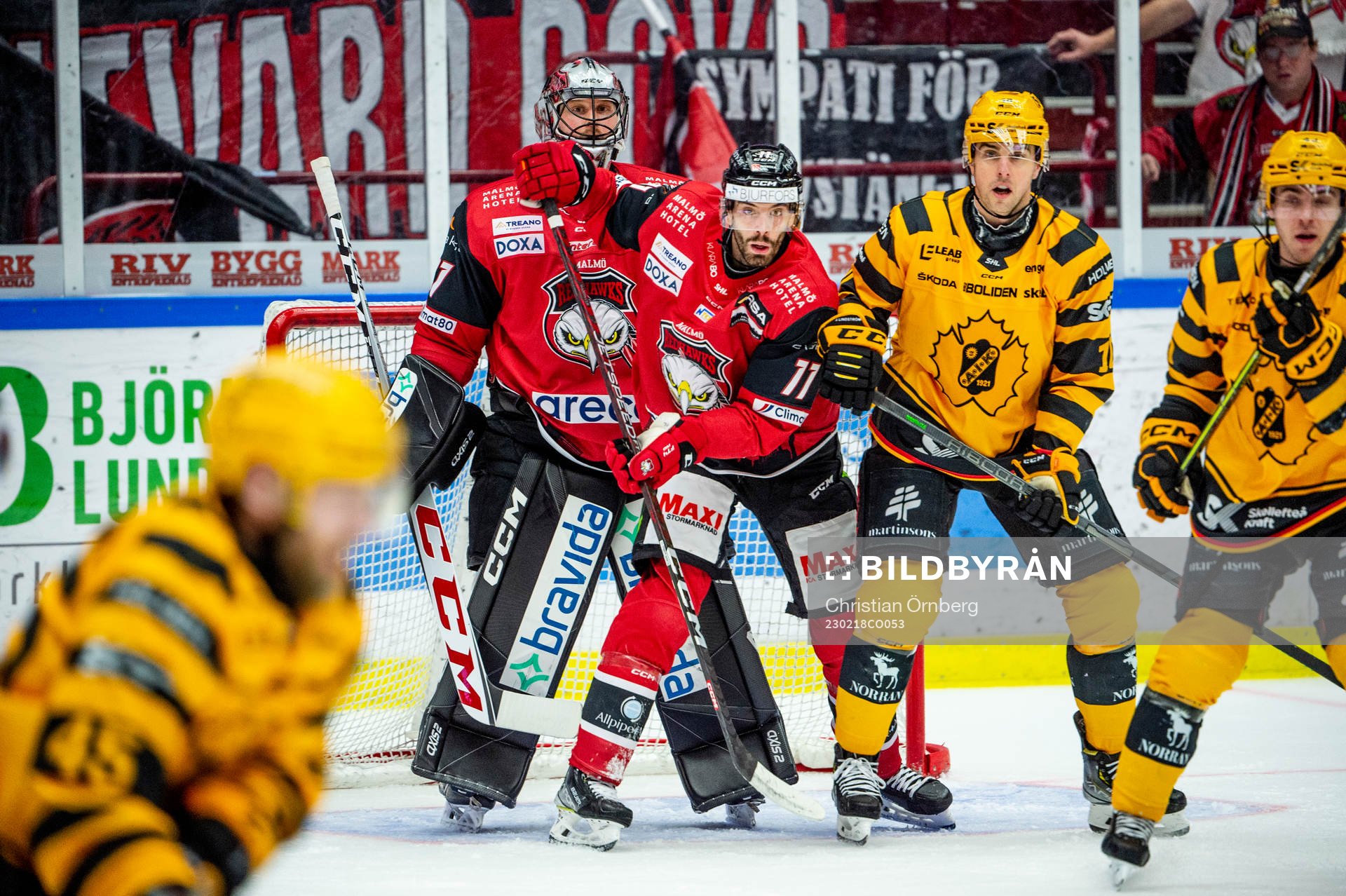 Malmö Redhawks målvakt Brandon Maxwell och Markus