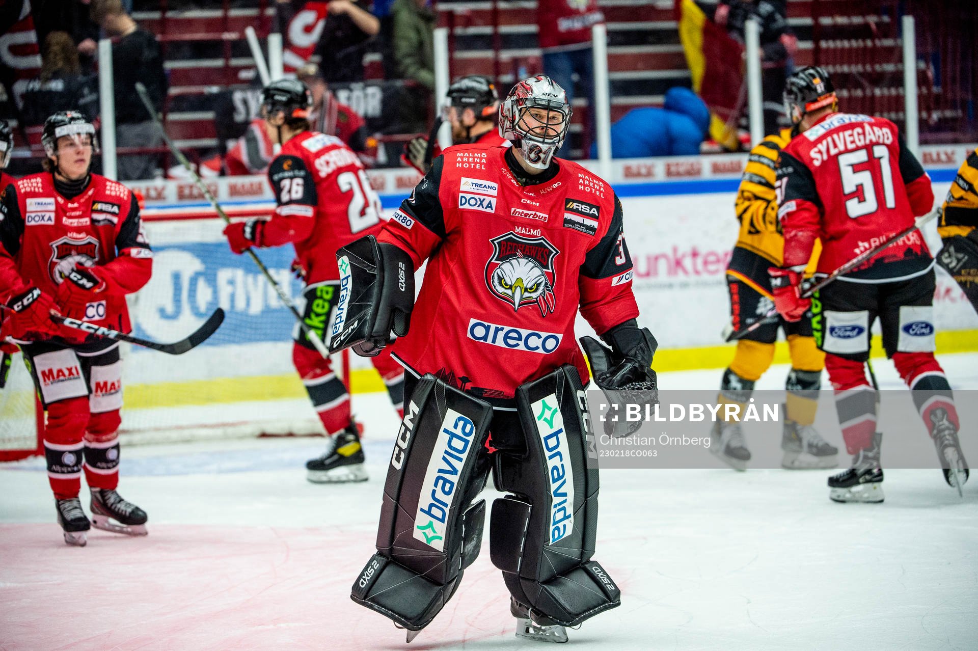 Malmö Redhawks <m31 deppar med lagkamraterna