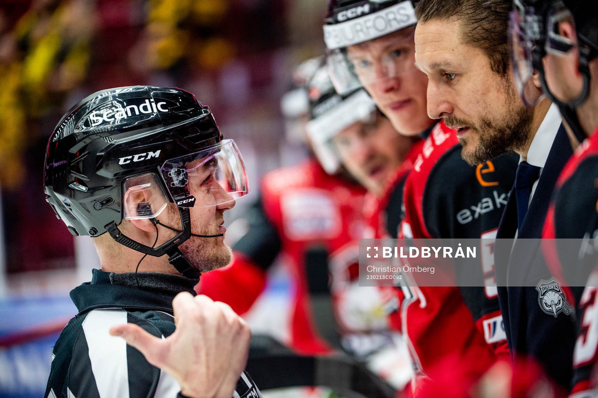 Domare Daniel Eriksson och tränare Tomas Kollar