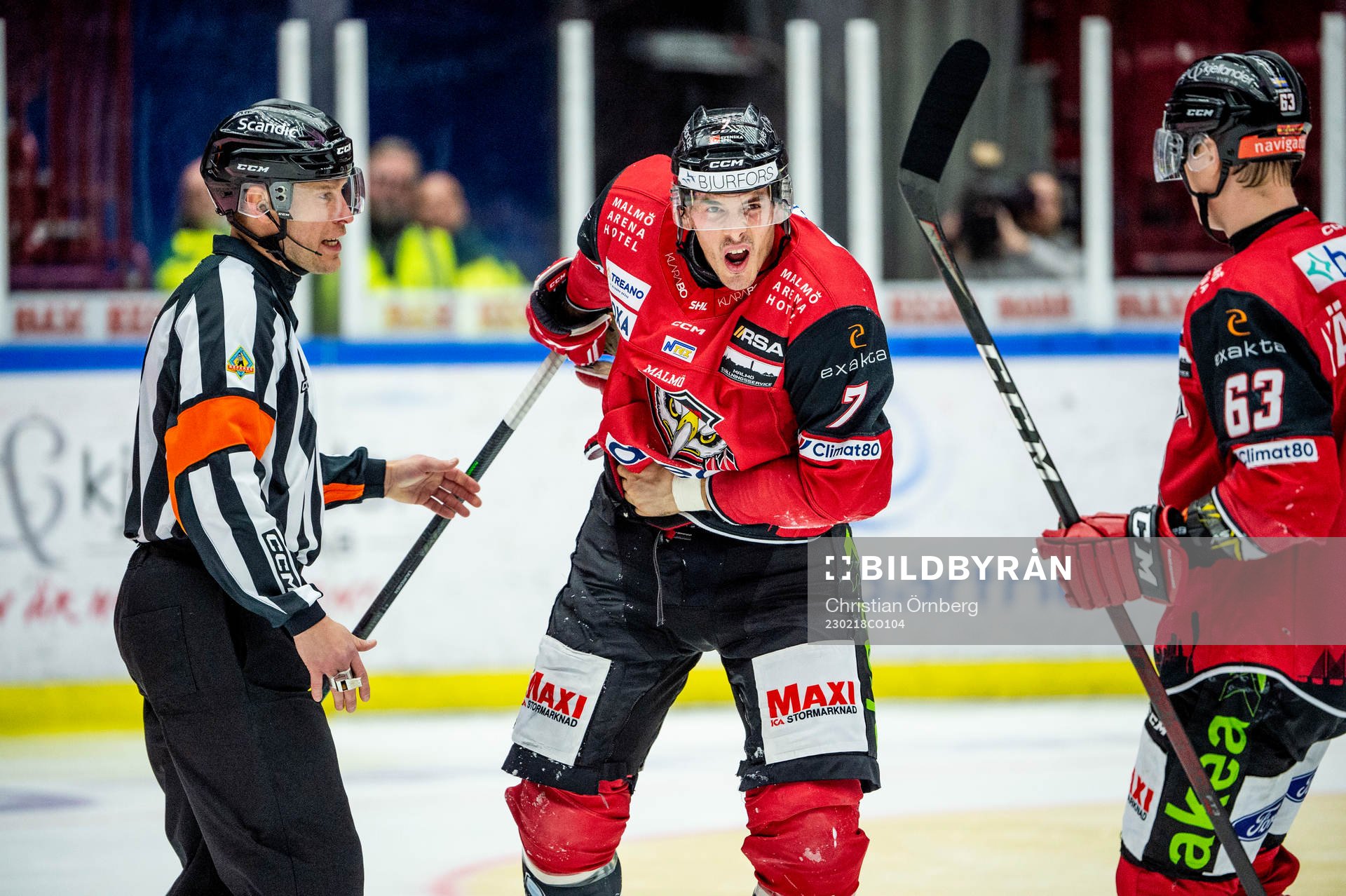 Malmö Redhawks Oliver Lauridsen grinar illa