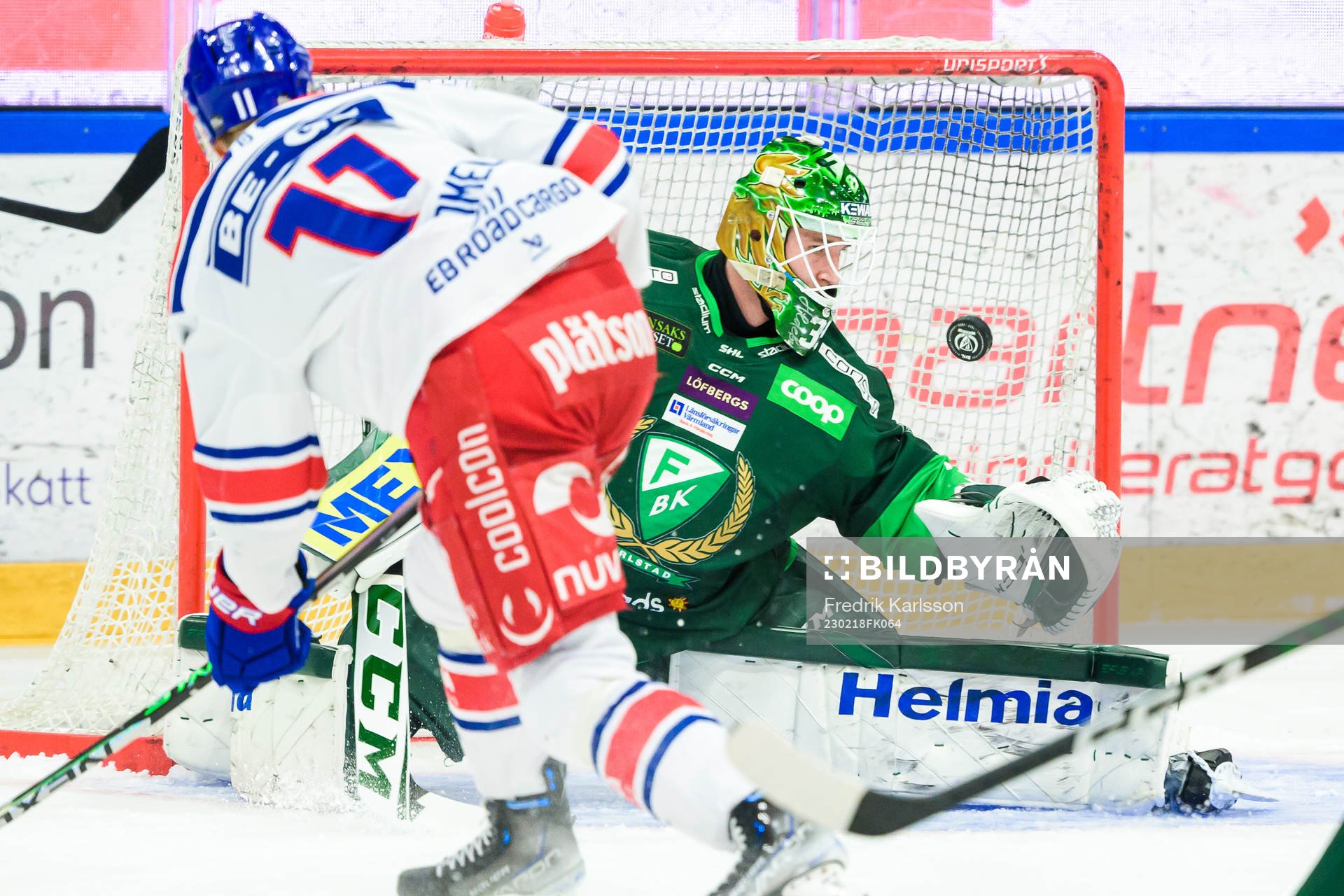 Färjestads målvakt Dennis Hildeby