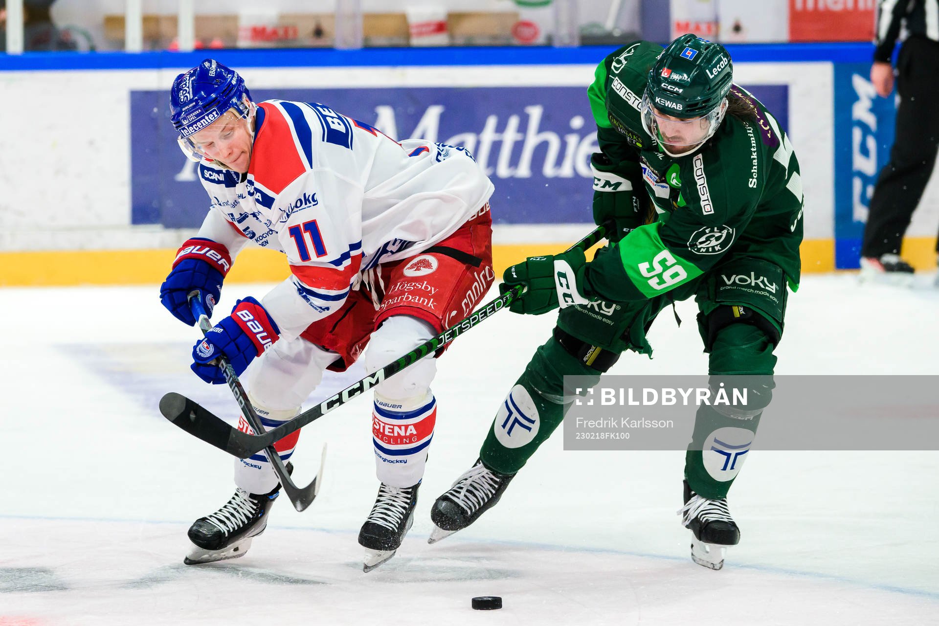 Oskarshamns Antti Suomela och Färjestads Linus Johansson
