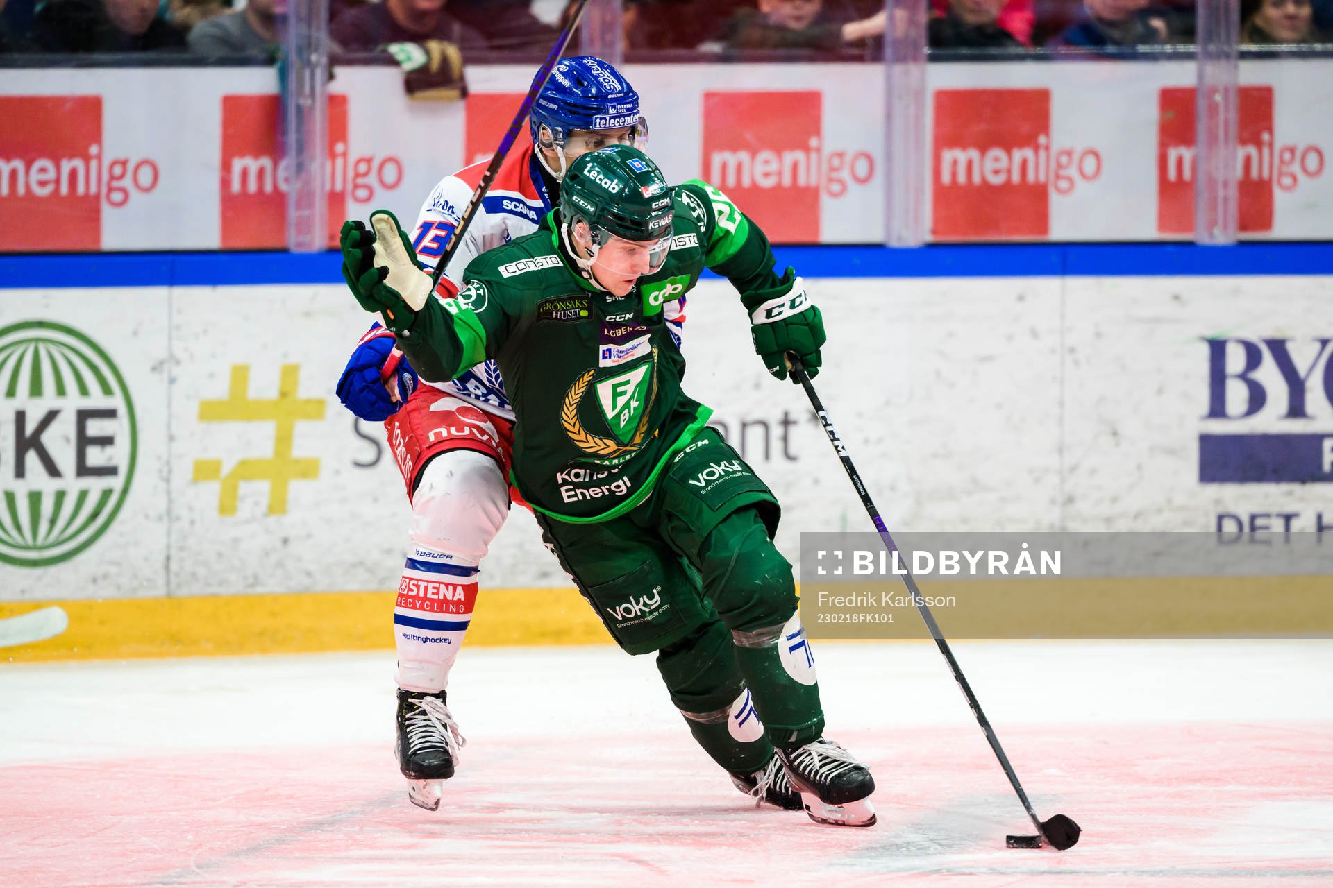 Oskarshamns Jiri Smejkal och Färjestads Joel Nyström