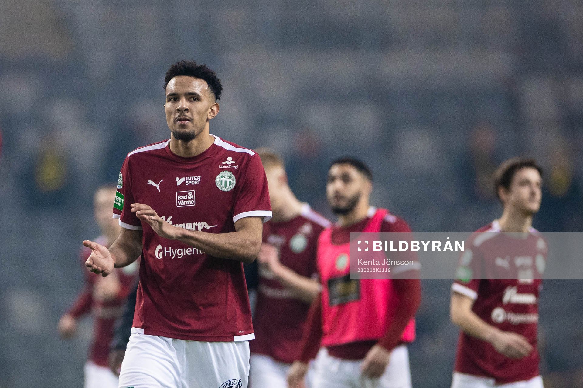Västerås Alex Douglas under fotbollsmatchen i Svenska Cupen mellan AIK och Västerås SK den 18 februari 2023 i Stockholm. 