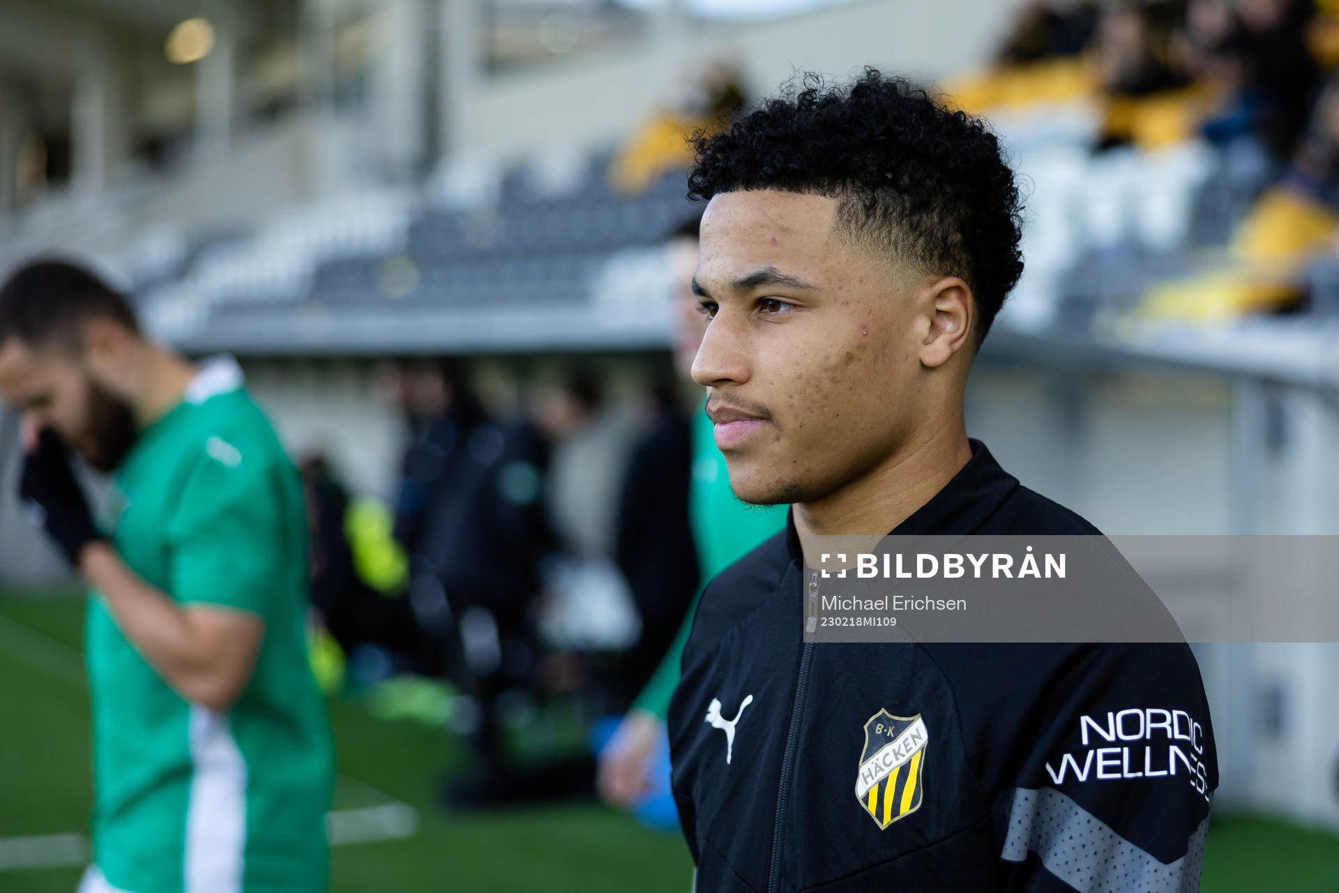 Häckens Momodou Lamin Sonko innan fotbollsmatchen i