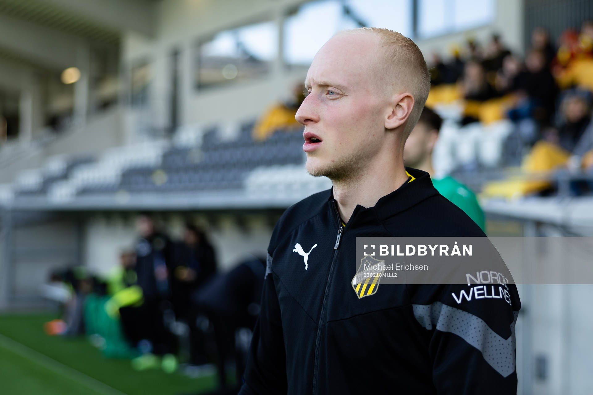 Häckens Valgeir Fridriksson innan fotbollsmatchen i