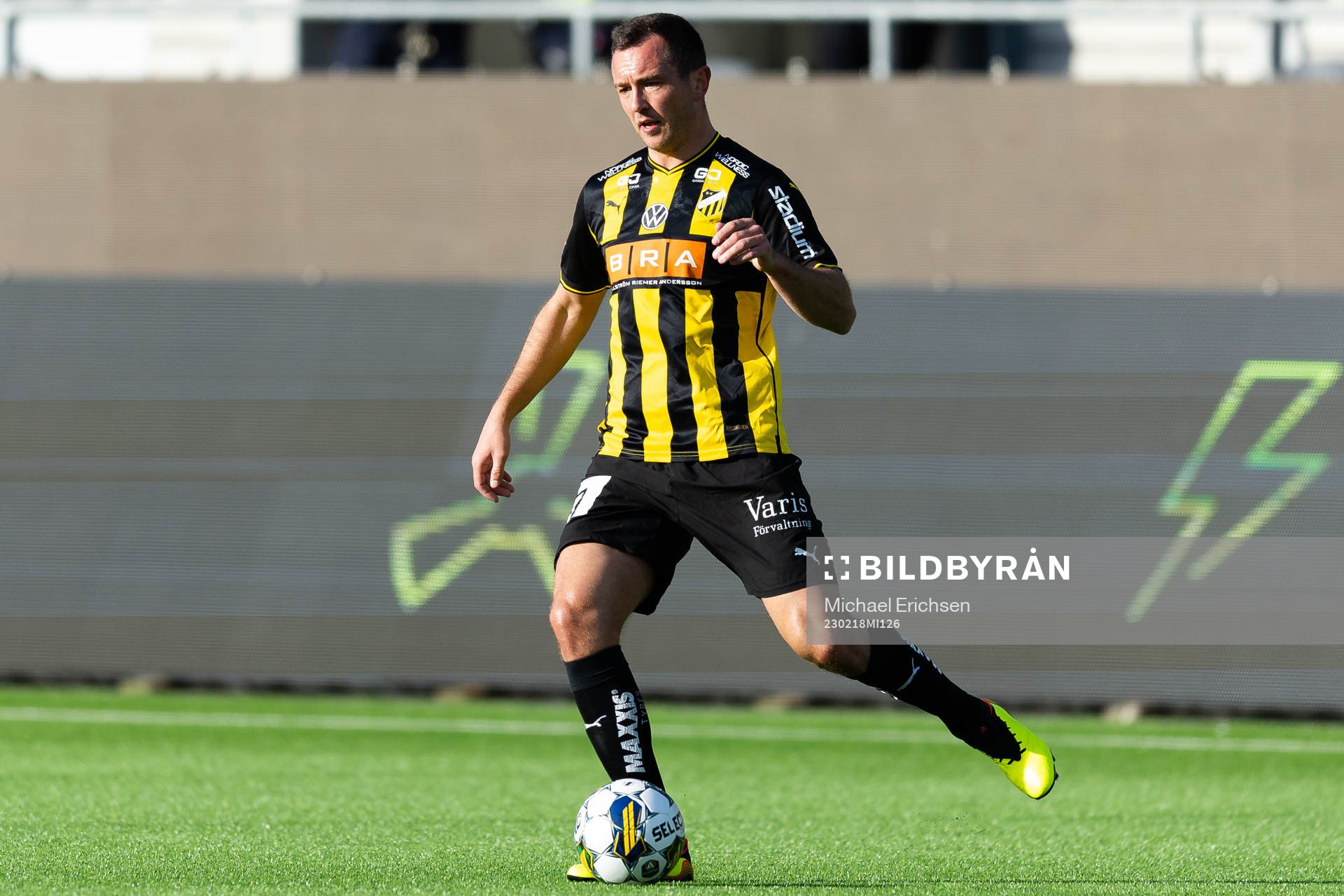 Häckens Even Hovland under fotbollsmatchen i Svenska Cupen mellan Häcken och Jönköpings Södra den 18 februari 2023 i Göteborg. 