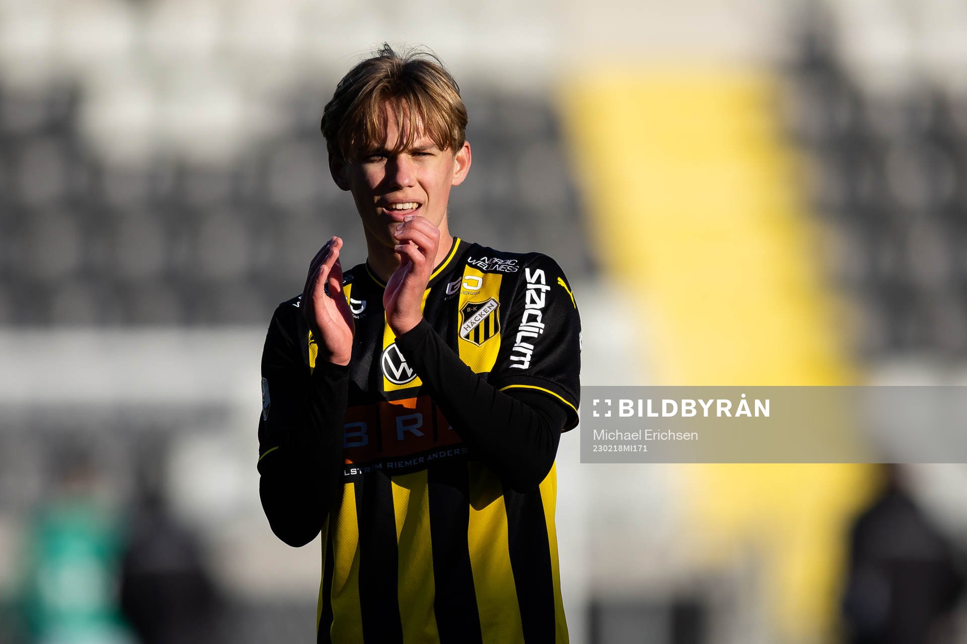 Häckens Pontus Dahbo efter fotbollsmatchen i Svenska Cupen mellan Häcken och Jönköpings Södra den 18 februari 2023 i Göteborg. 