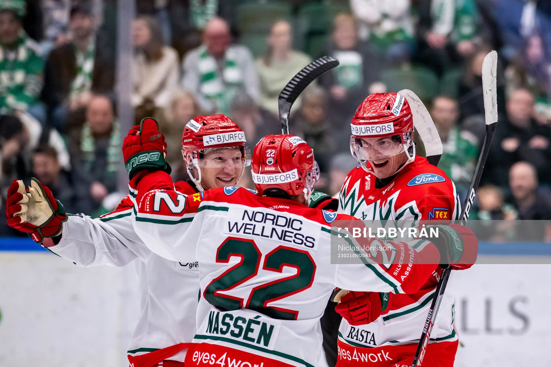 Frölundas Andreas Borgman och Loui Eriksson jublar