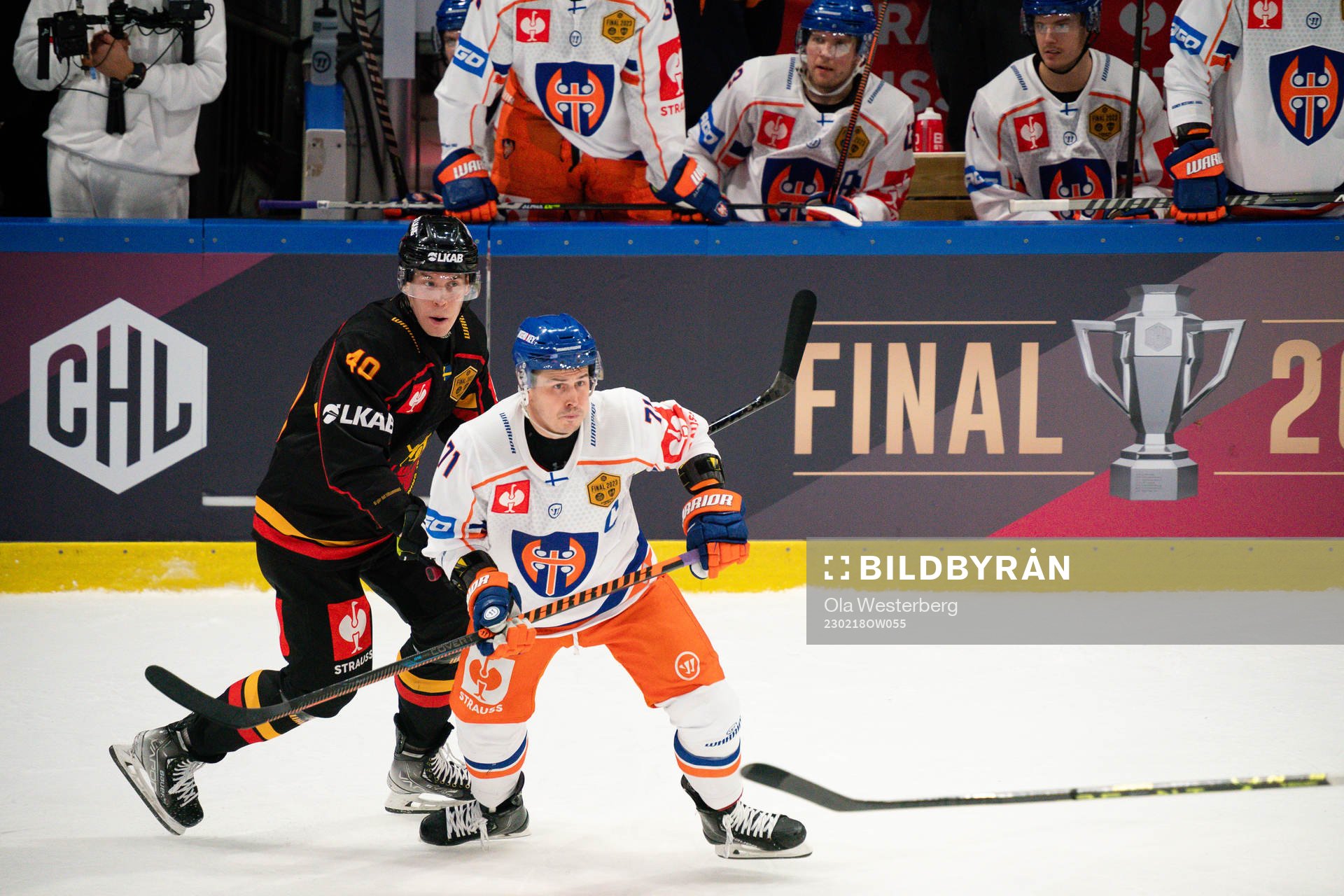 Tomi Sallinen of Luleå and Kristian Kuusela of Tappara