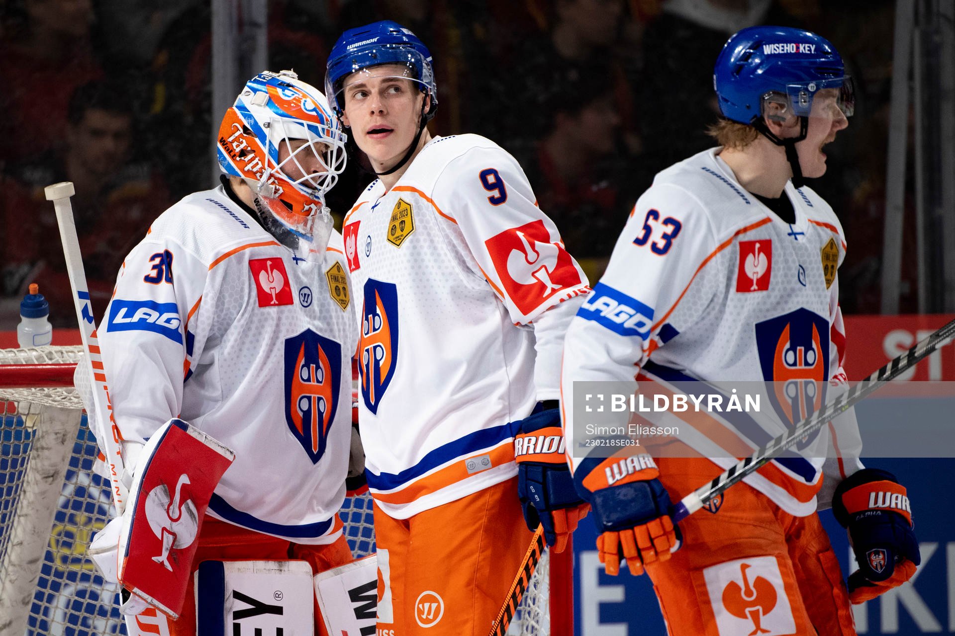 Tapparas goalie Christian Heljanko, Waltteri Merelä, Joni